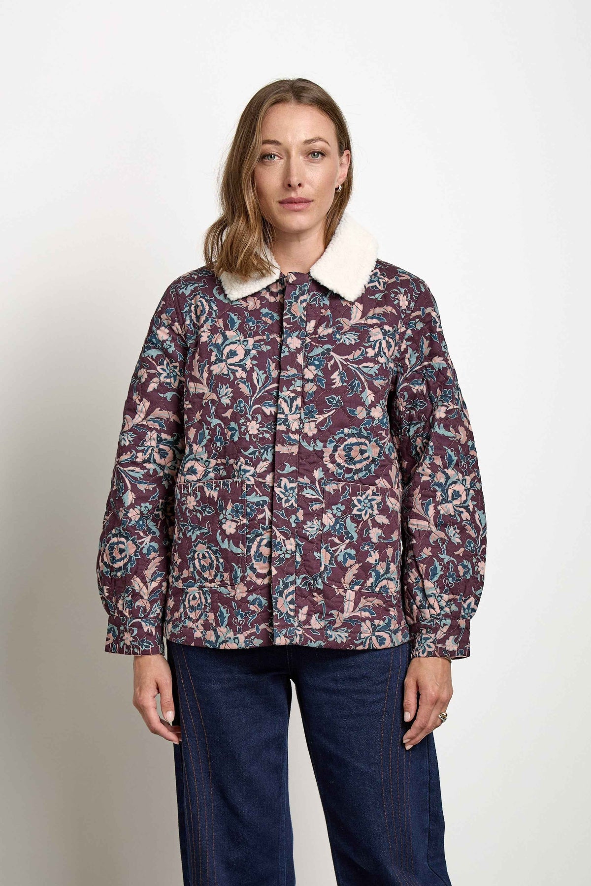Frida Jacket In Beet Suzani