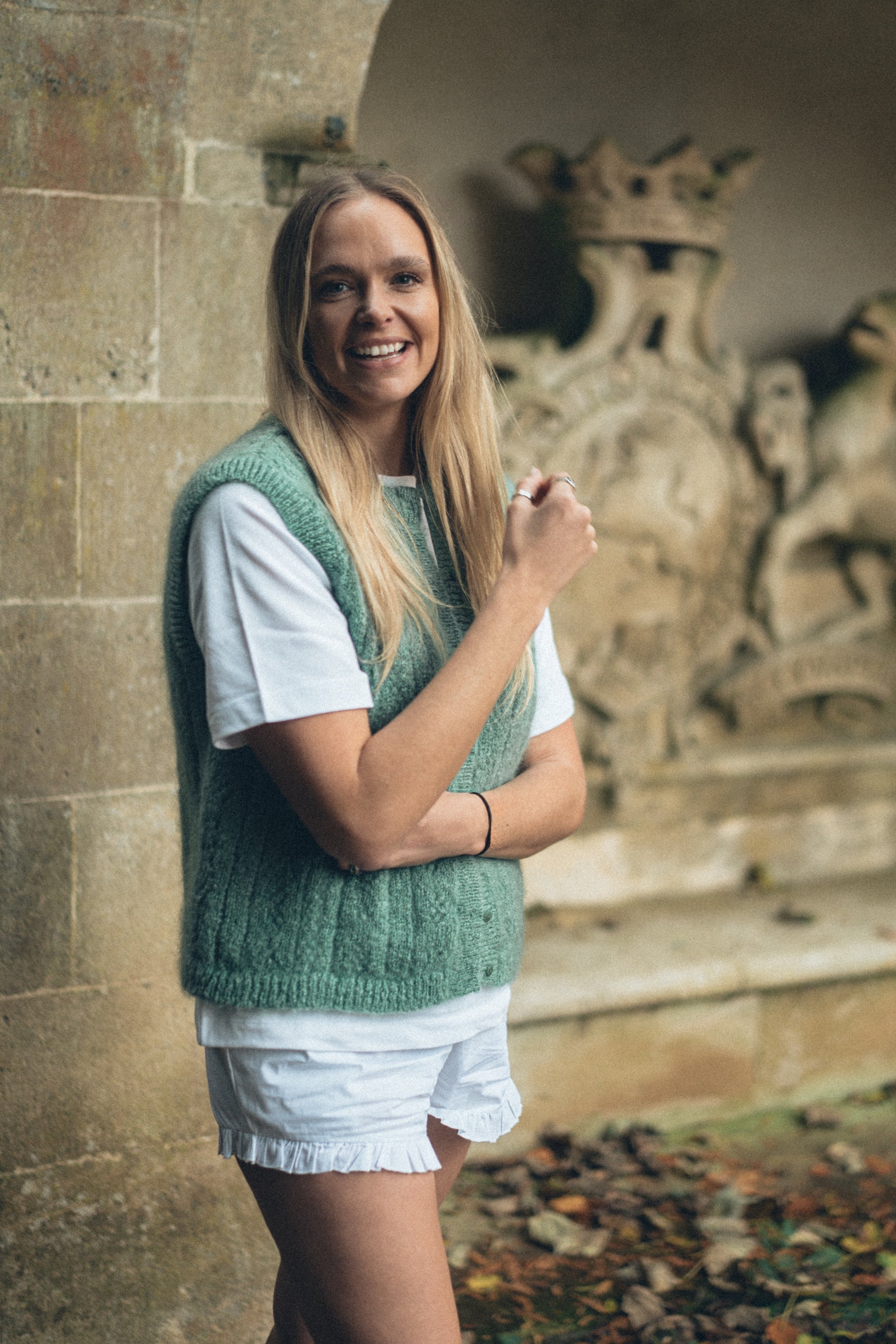 Pointelle Knit Vest - Pistachio Green