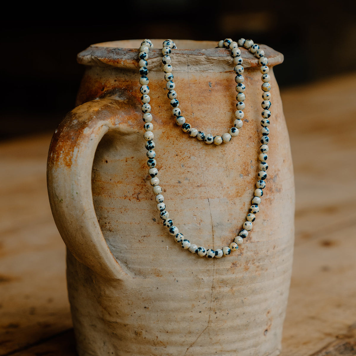 Dalmatian Jasper Āina Beaded Bracelet