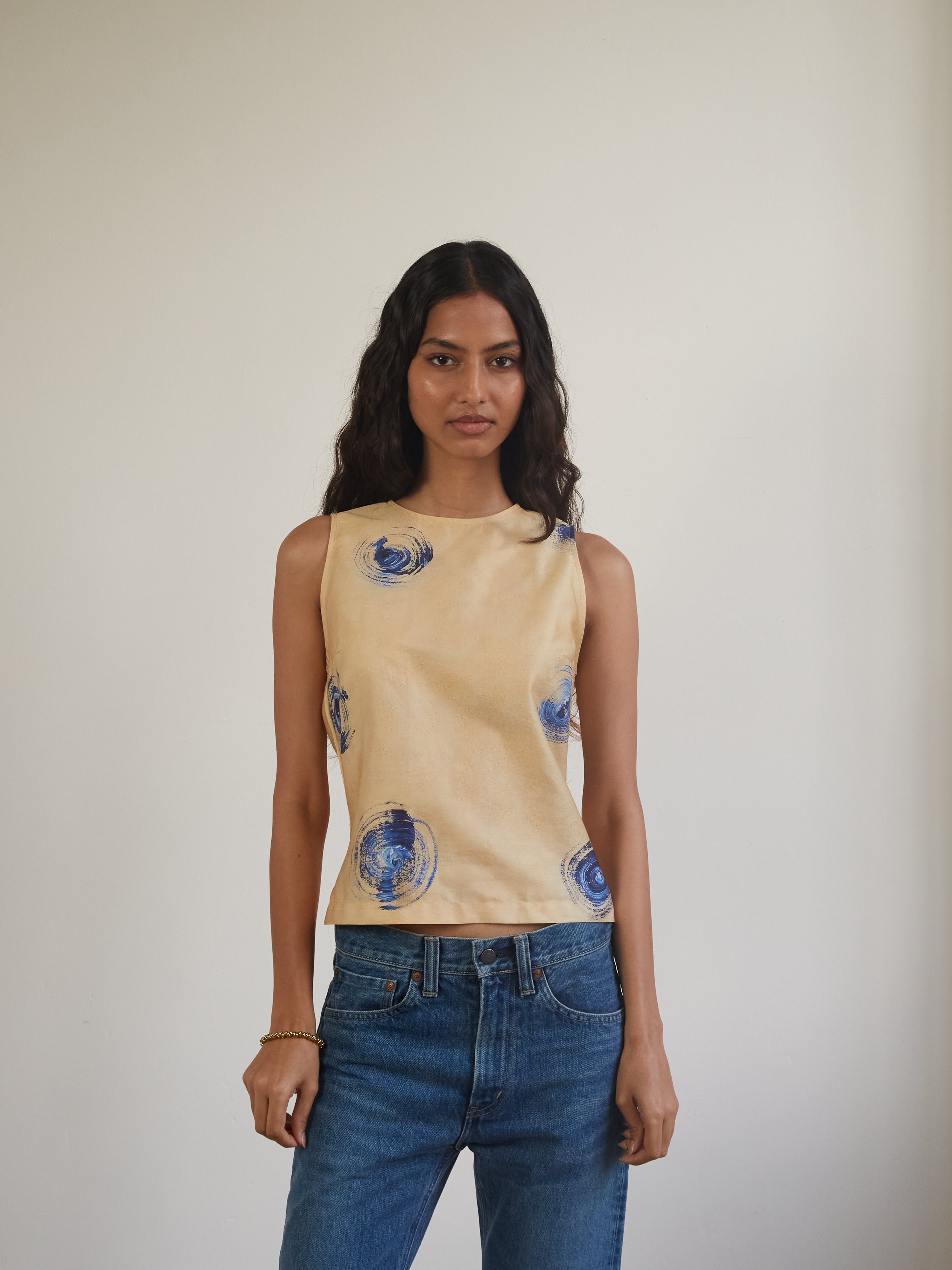Polka Sleeveless Printed Top
