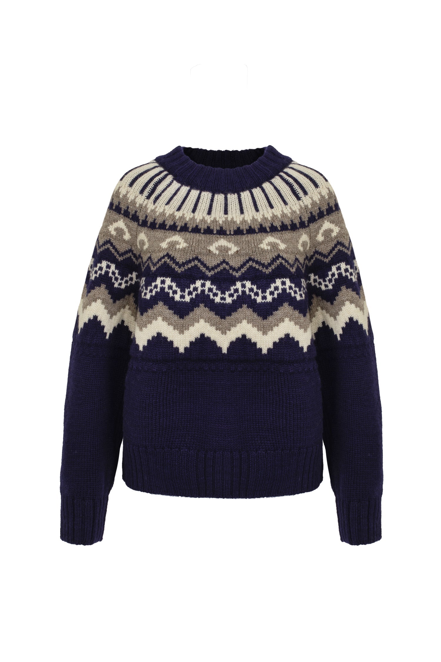 Fleetwood Jumper in Damson with Mist & Ecru