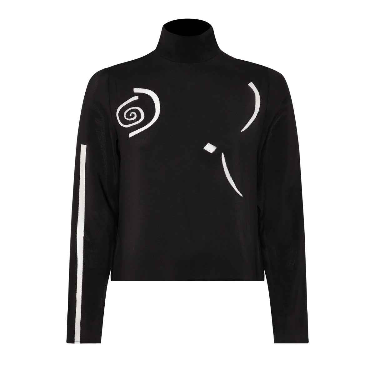 Giger Silk Mock Neck Top