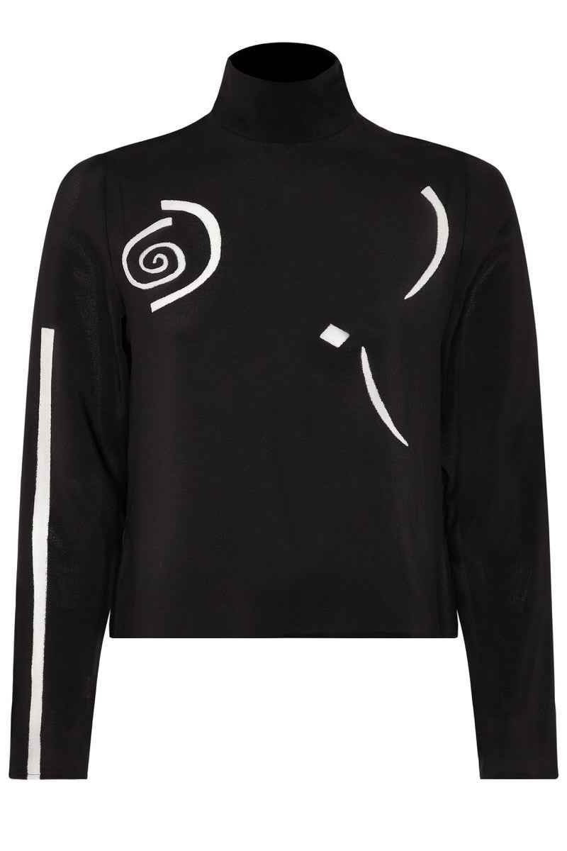 Giger Silk Mock Neck Top