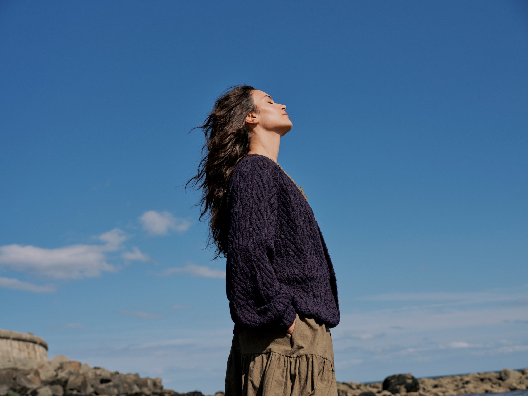 Wyre Cardigan in Damson