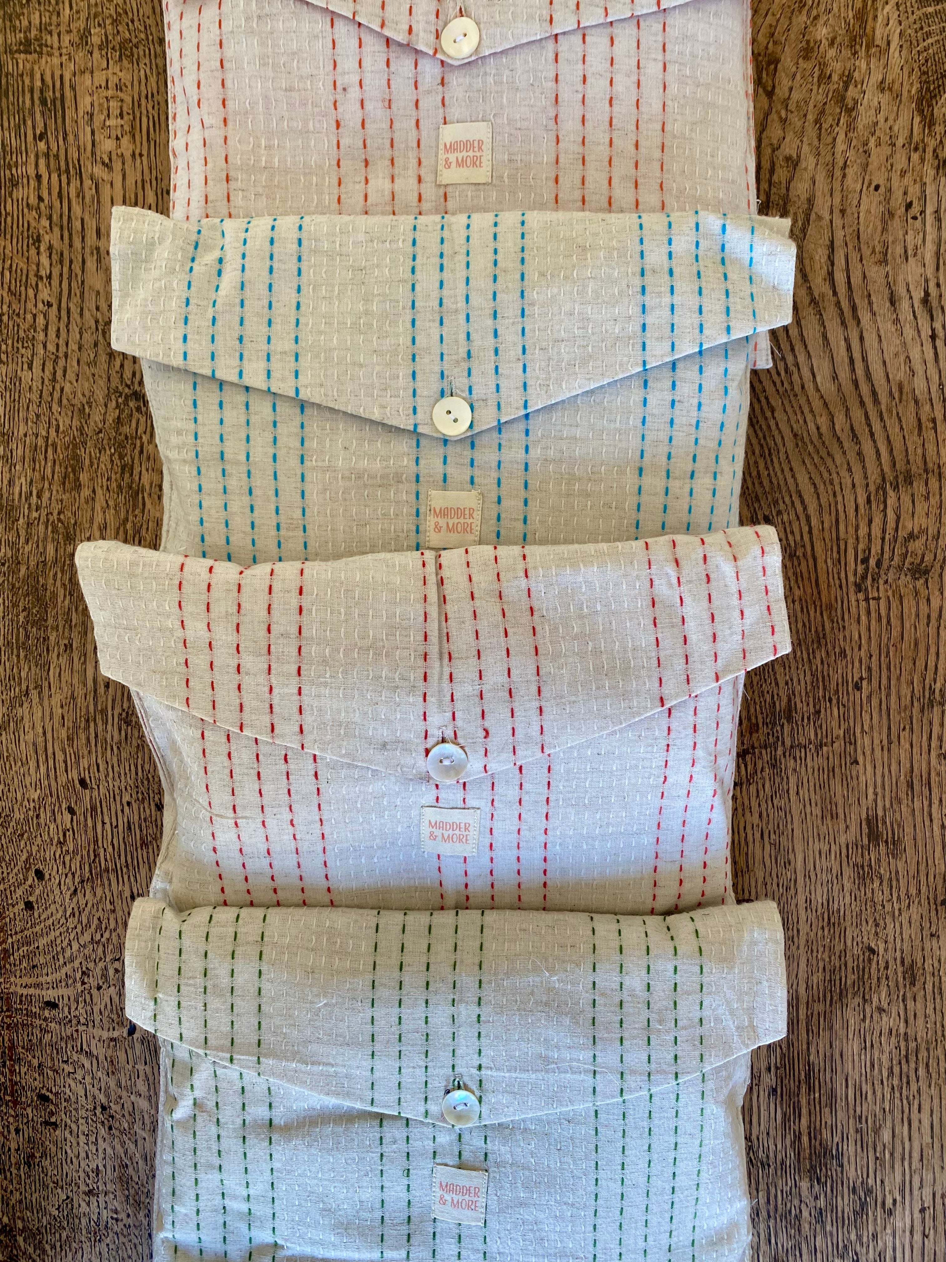 Handwoven Cotton Pyjamas - Orange Stitch