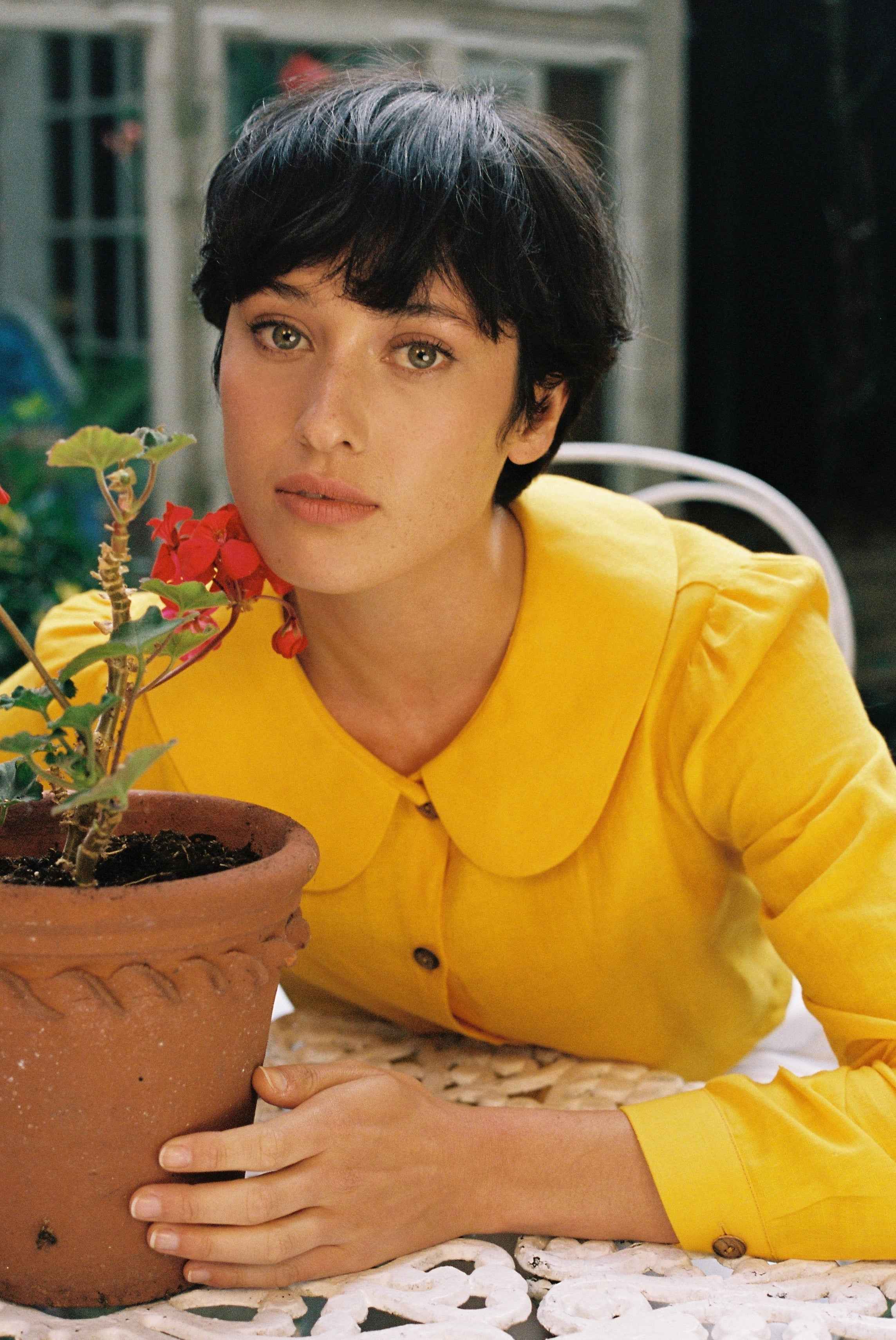 Claudine Linen Blouse - Marigold