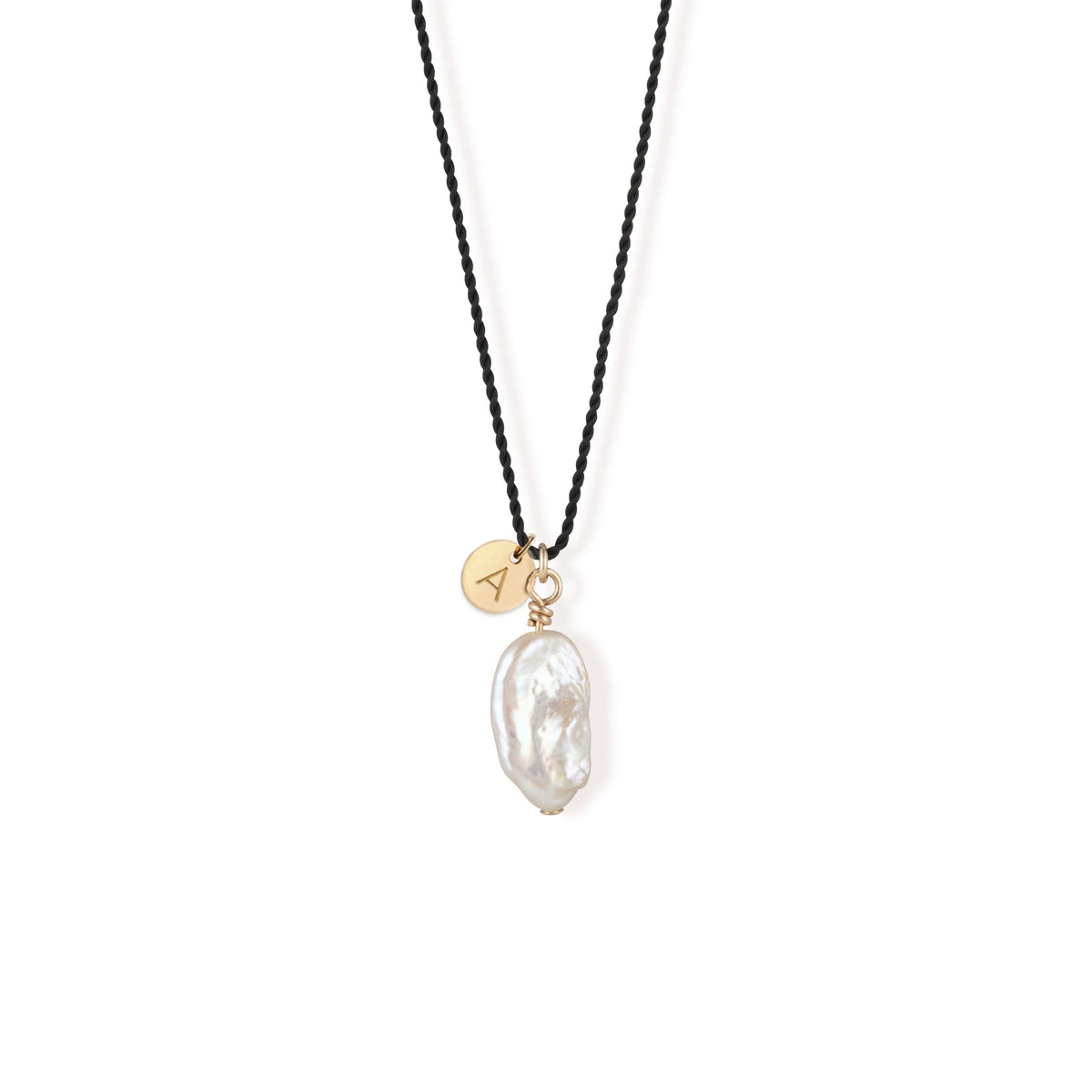 Freshwater Pearl Black Cord Necklace