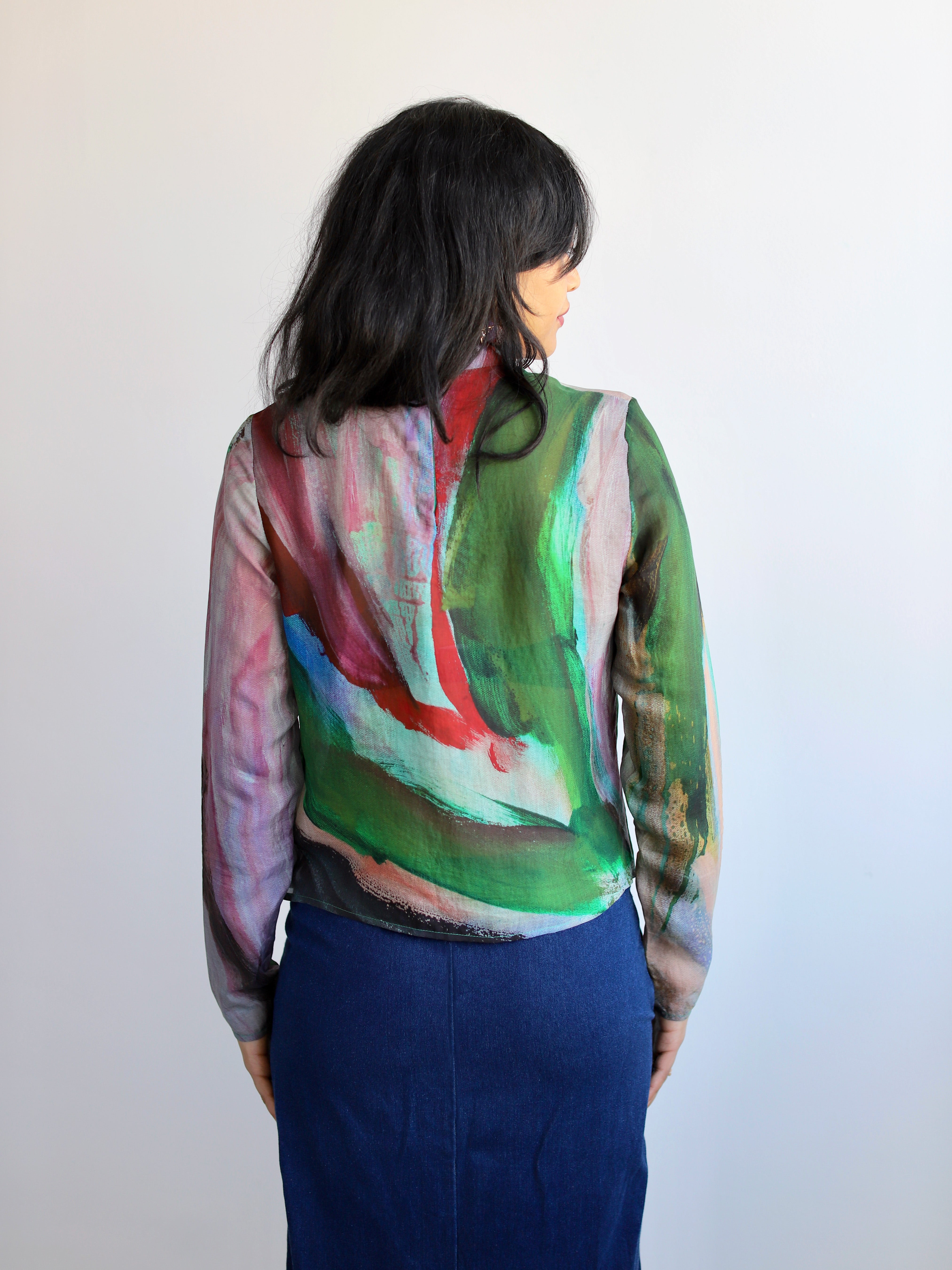 Pokhara Sheer Mock Neck Top