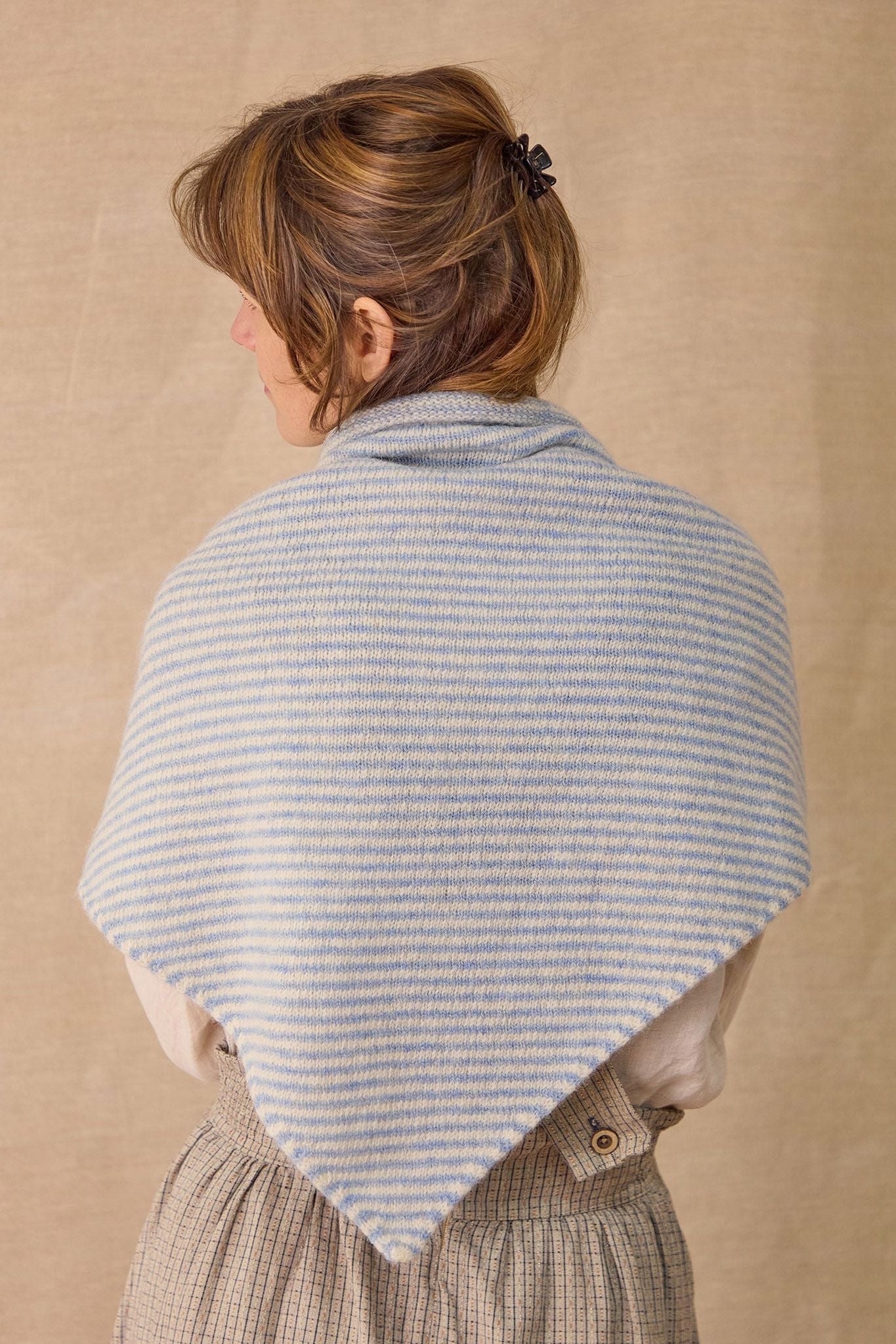 Triangle Scarf | Pale Blue Stripe