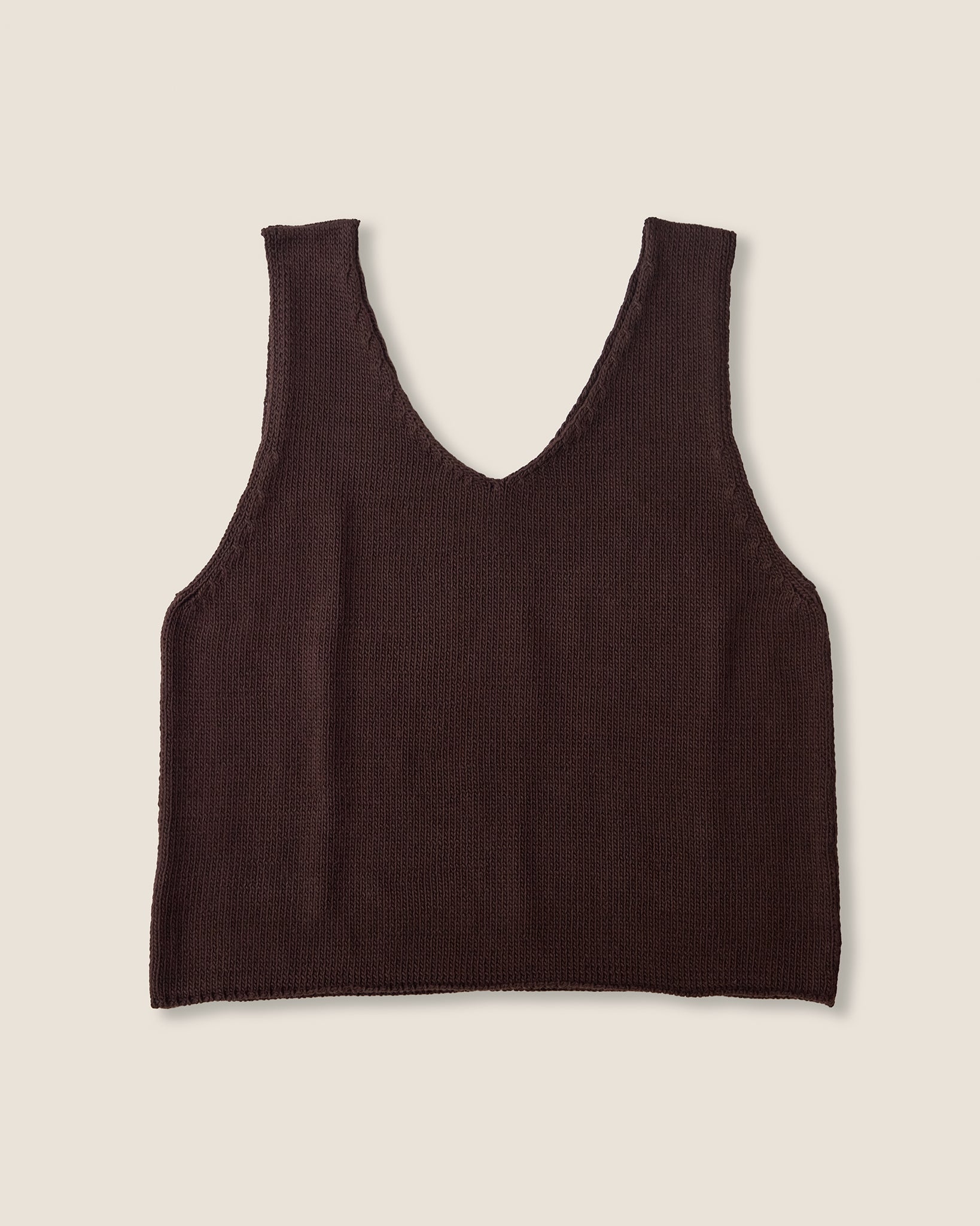 Organic Cotton Knit Top | Chocolate