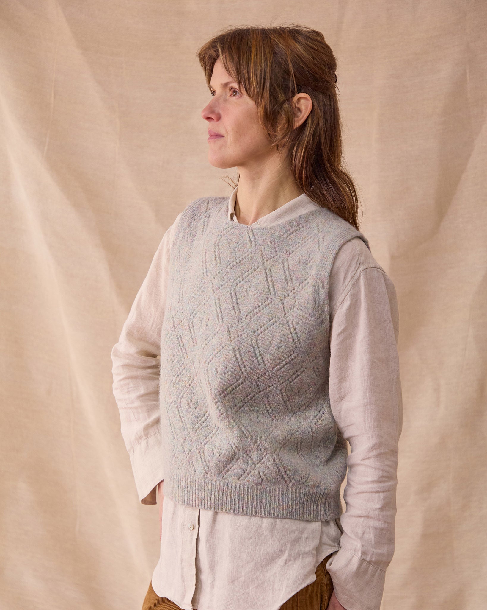 Diamond Open Knit Top | Opal