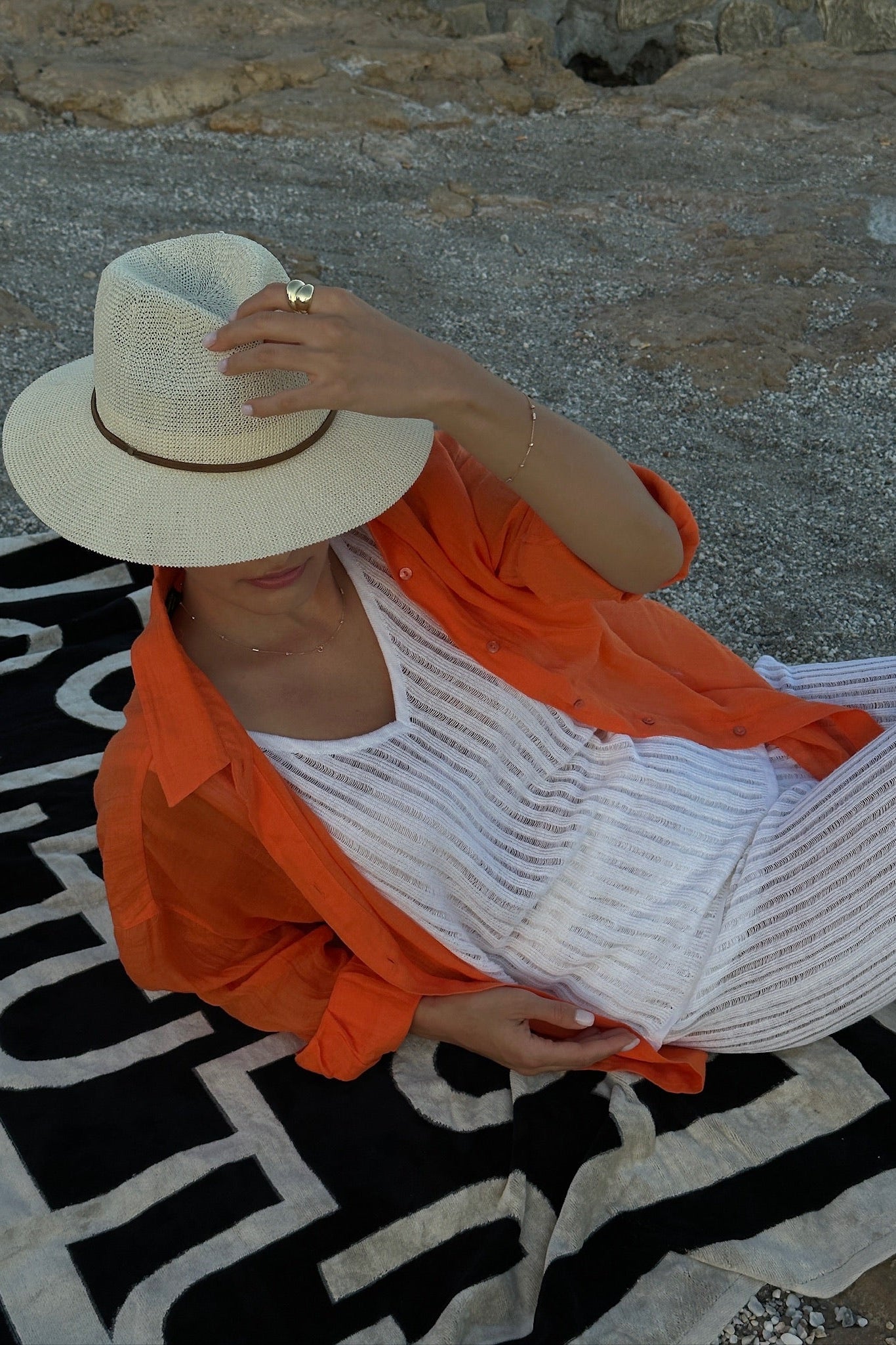 Caldo 100% Linen Tank Top White