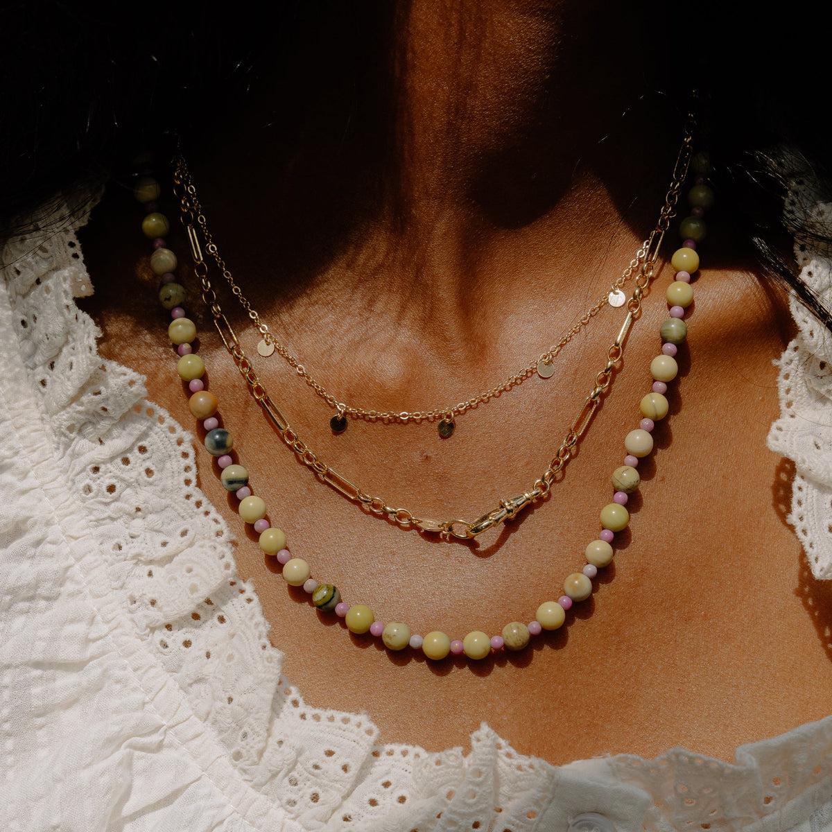 Sage & Lilac Beaded Necklace