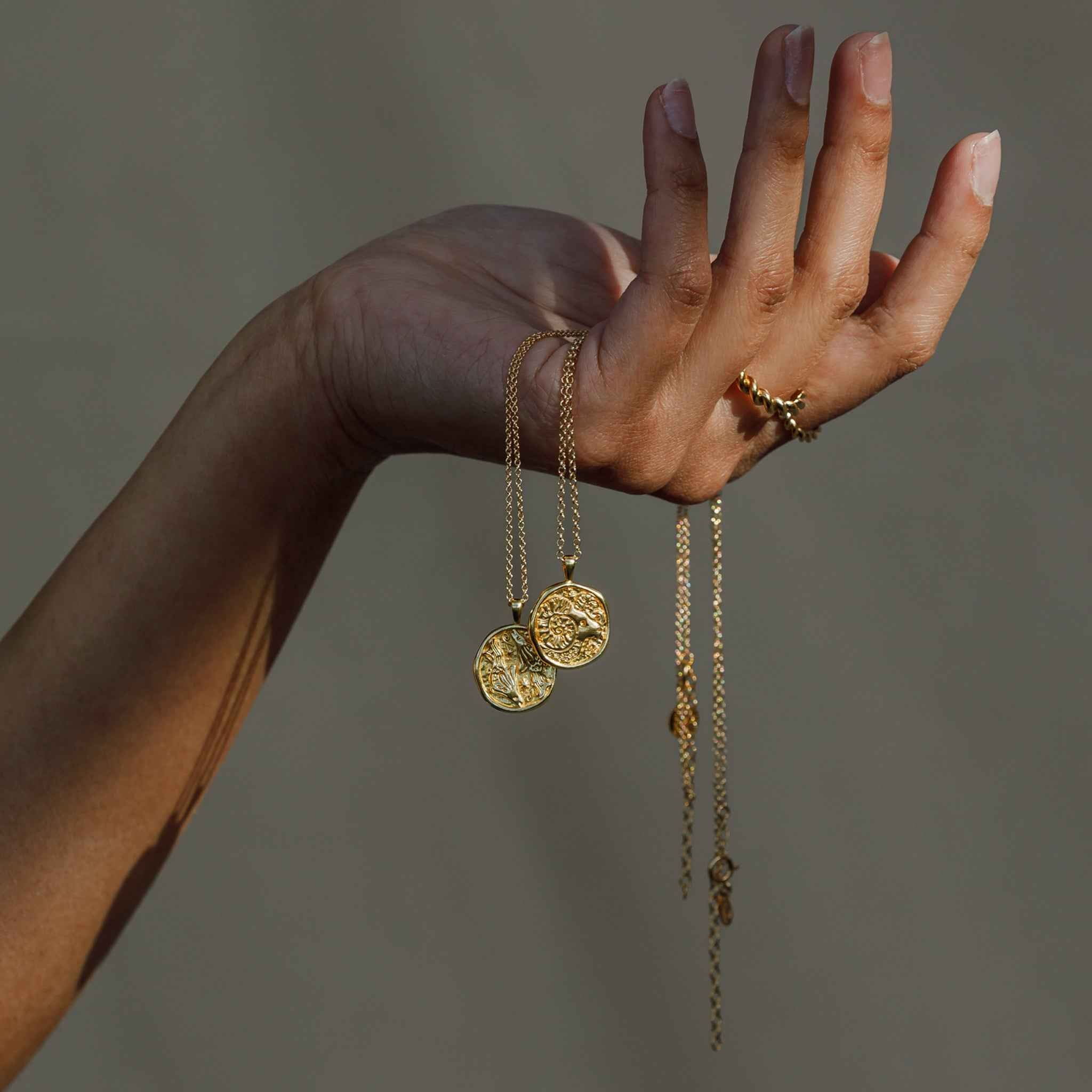 Pisces Zodiac Coin Pendant Necklace