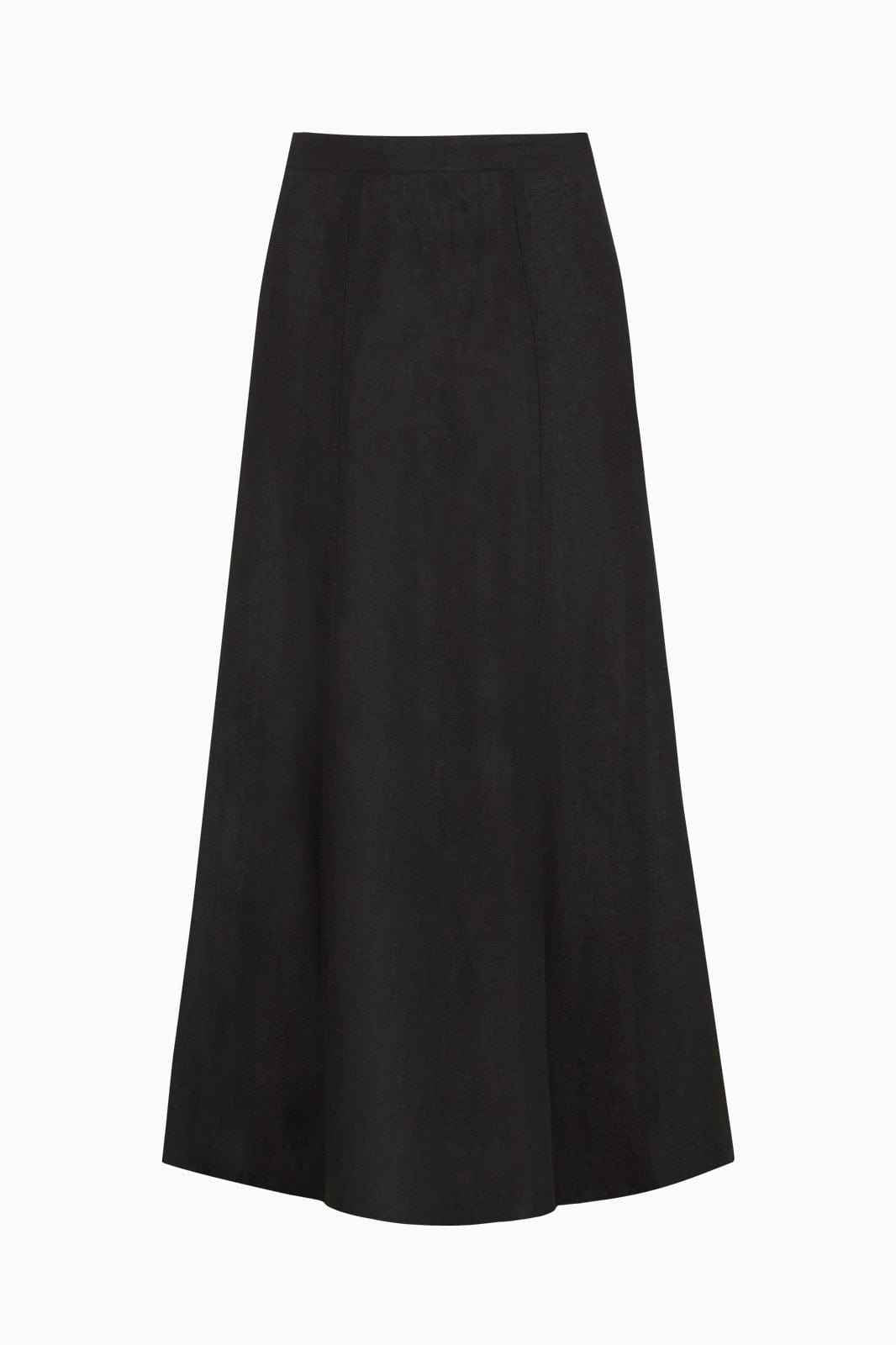 The Arabella Bias-Cut Maxi Skirt in black