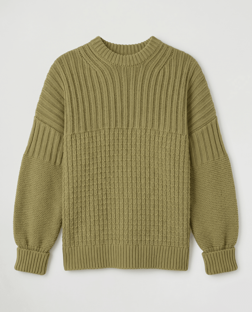 Delčia: Olive Cotton Sweater