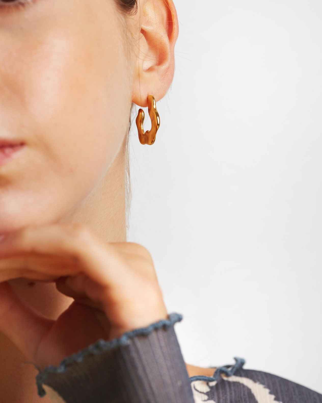 Gold Lava Hoops