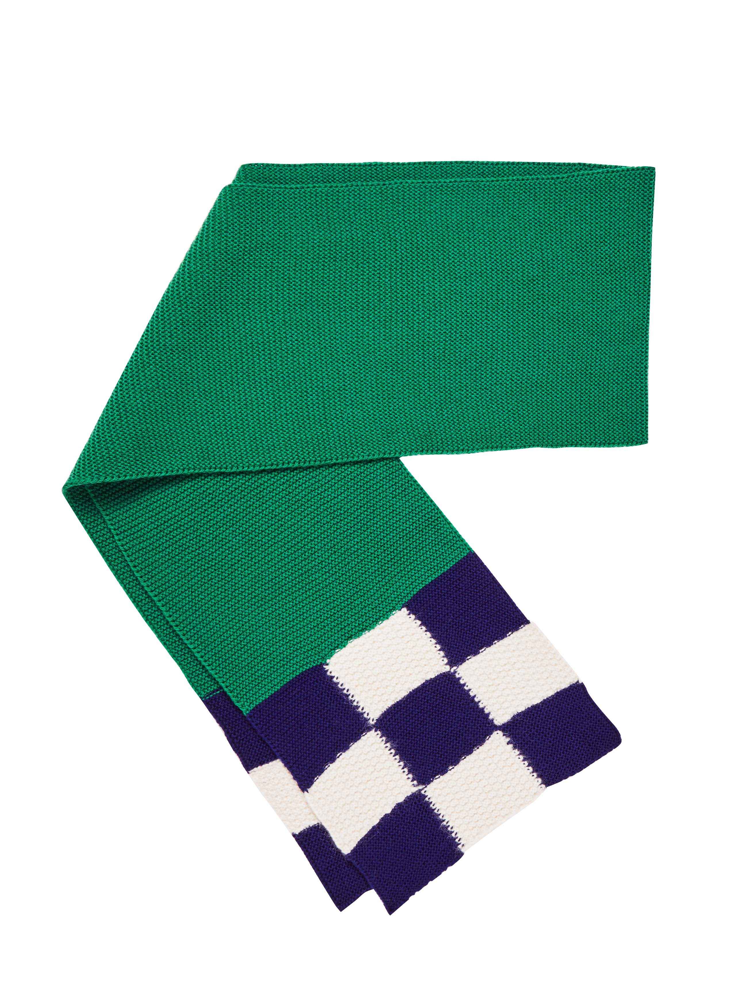 Mosaic Merino Wool & Alpaca Scarf in Jade Green