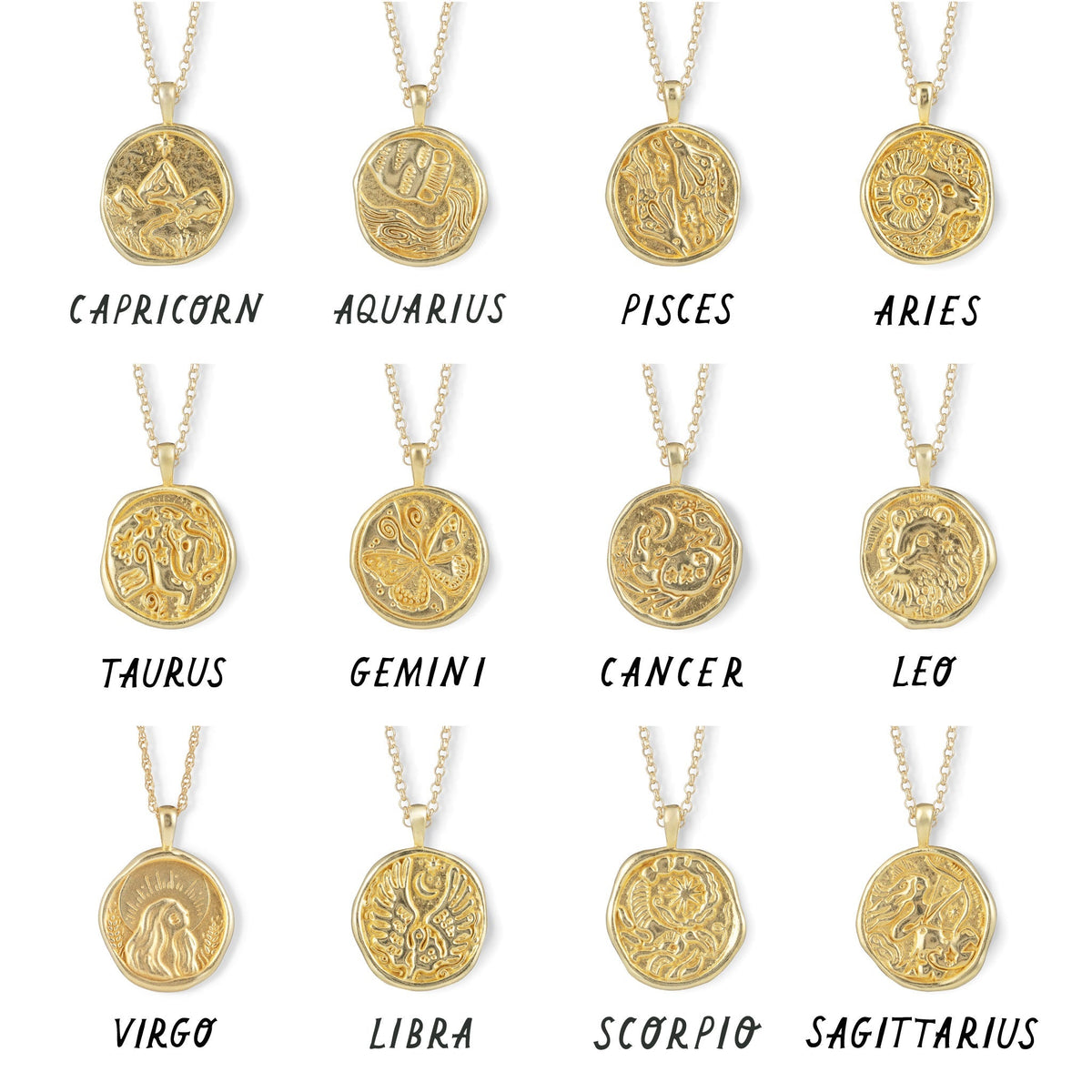 Virgo Zodiac Coin Pendant Necklace