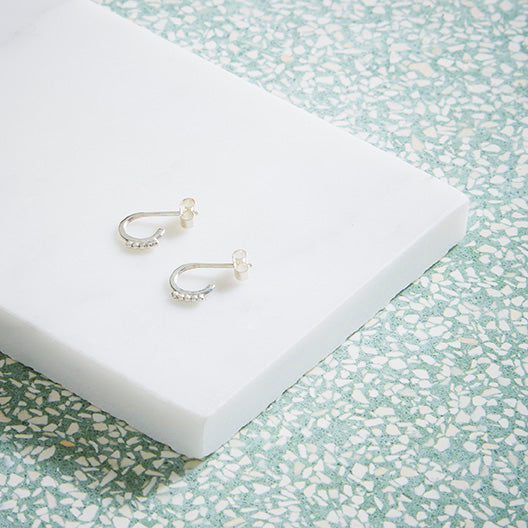 Silver Solar Hoops