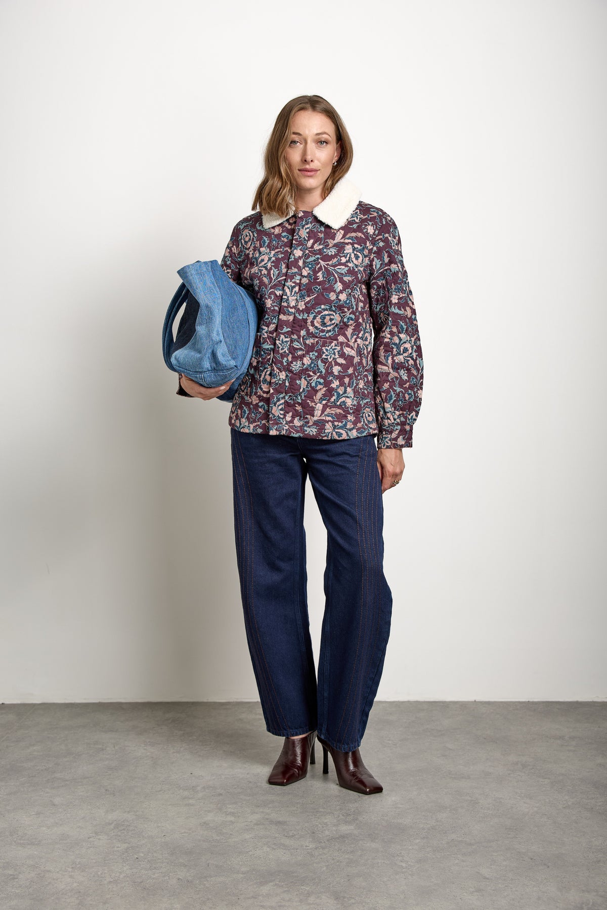 Frida Jacket In Beet Suzani - seventy + mochi