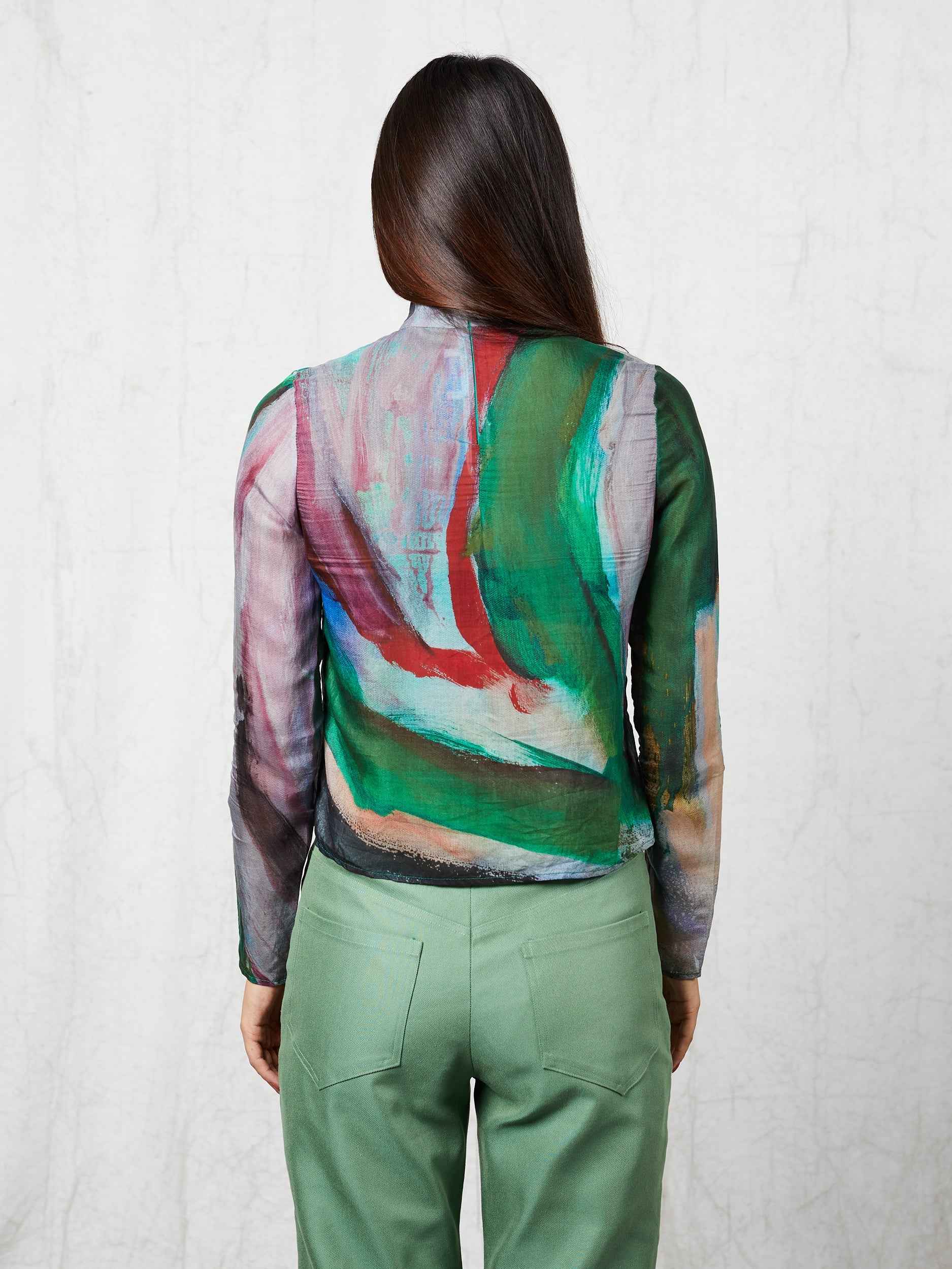 Pokhara Sheer Mock Neck Top