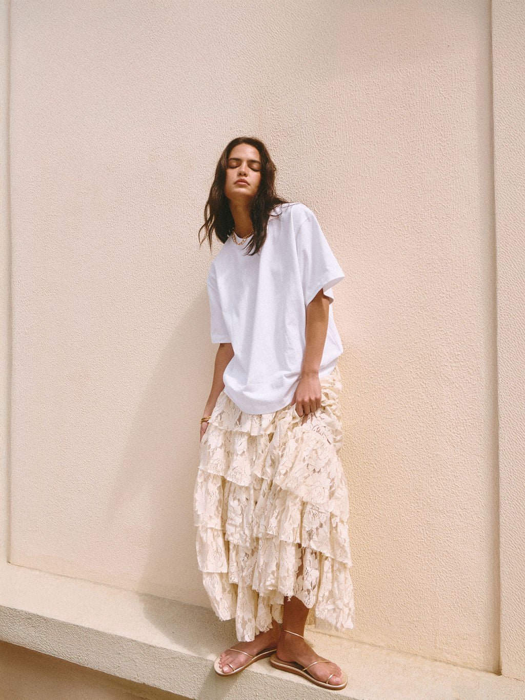 LACE UNTAMED SOUL SKIRT - NATURAL
