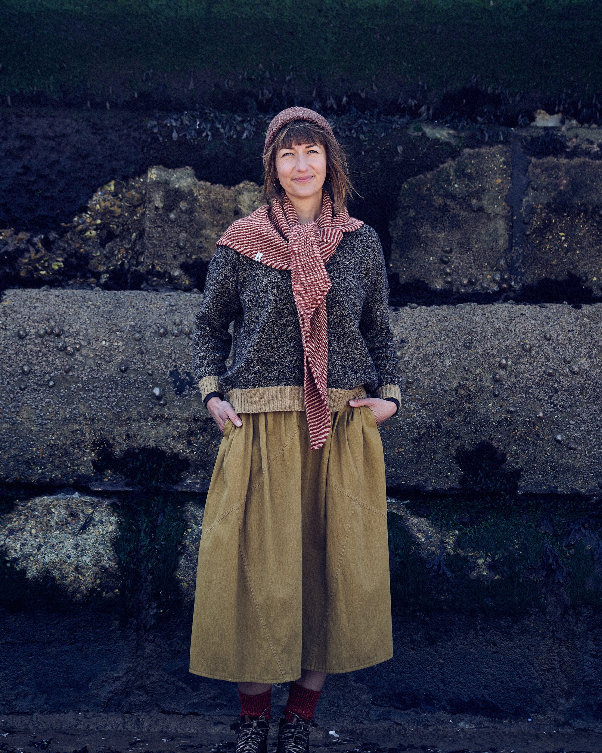 Triangle Scarf | Red Stripe