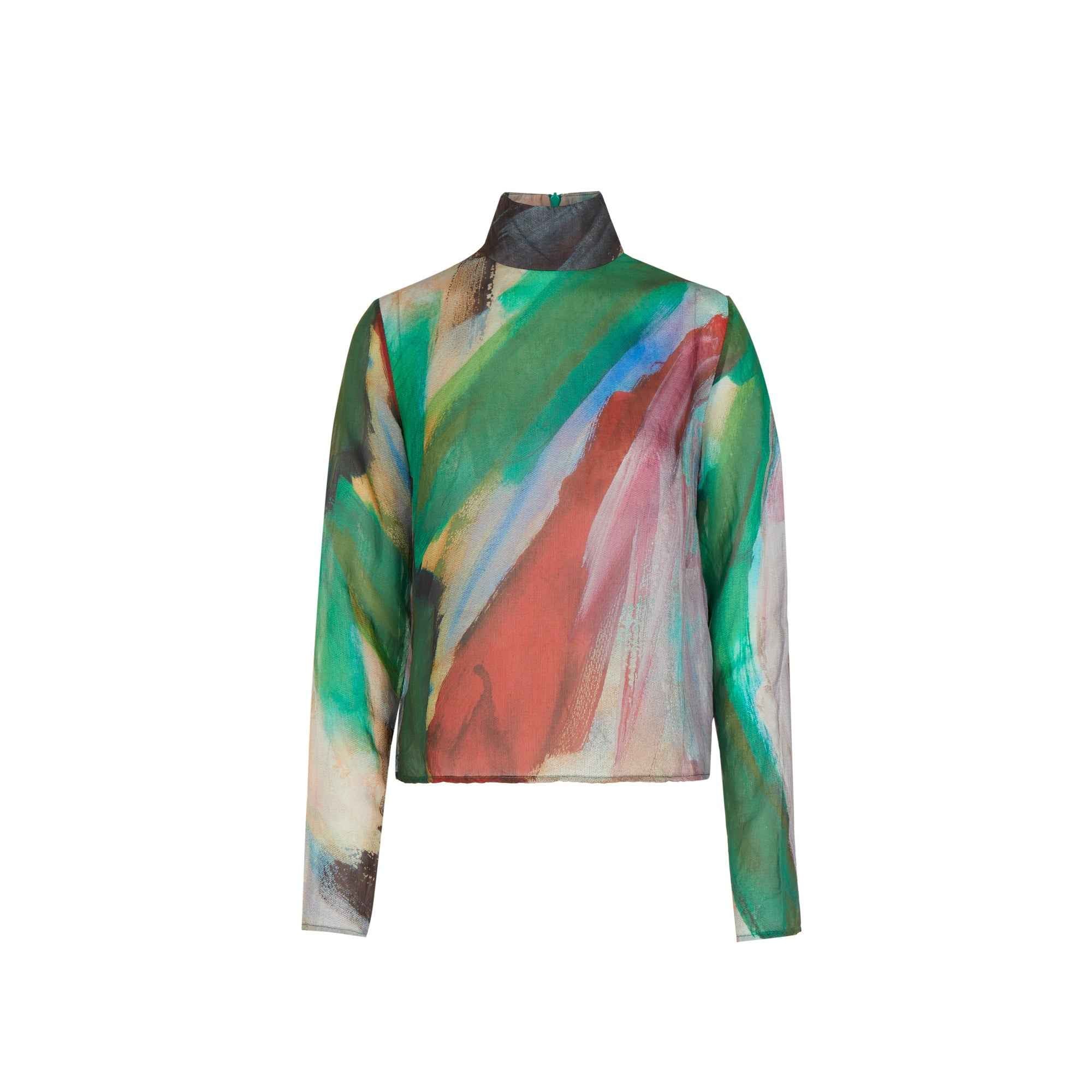 Pokhara Sheer Mock Neck Top