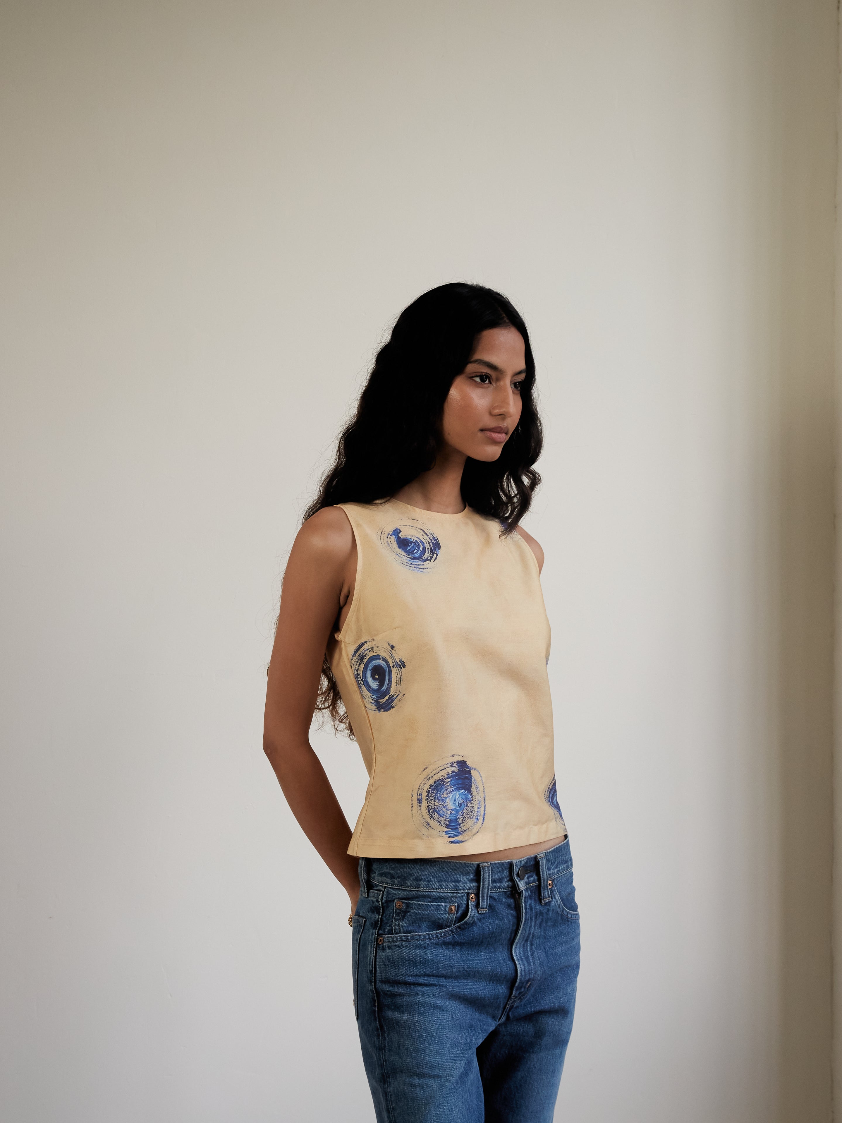 Polka Sleeveless Printed Top