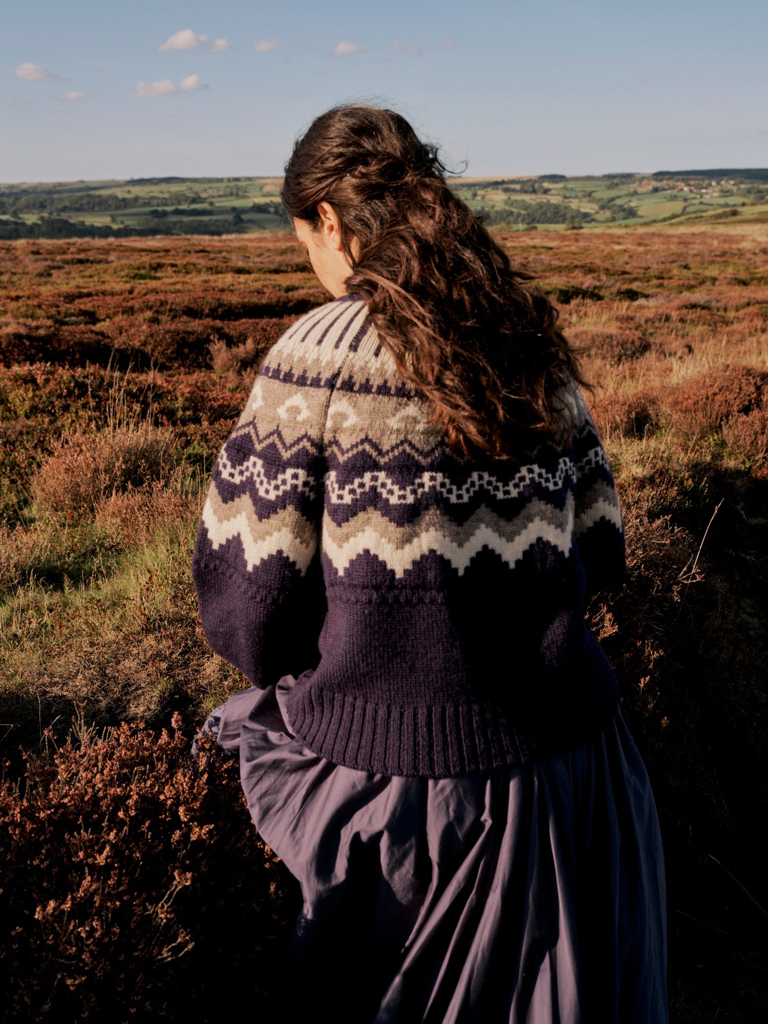 Fleetwood Jumper in Damson with Mist & Ecru