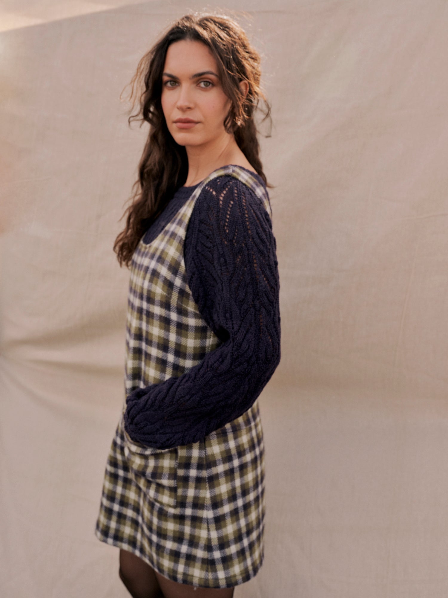 Penrith Mini Dress in Forest Tartan