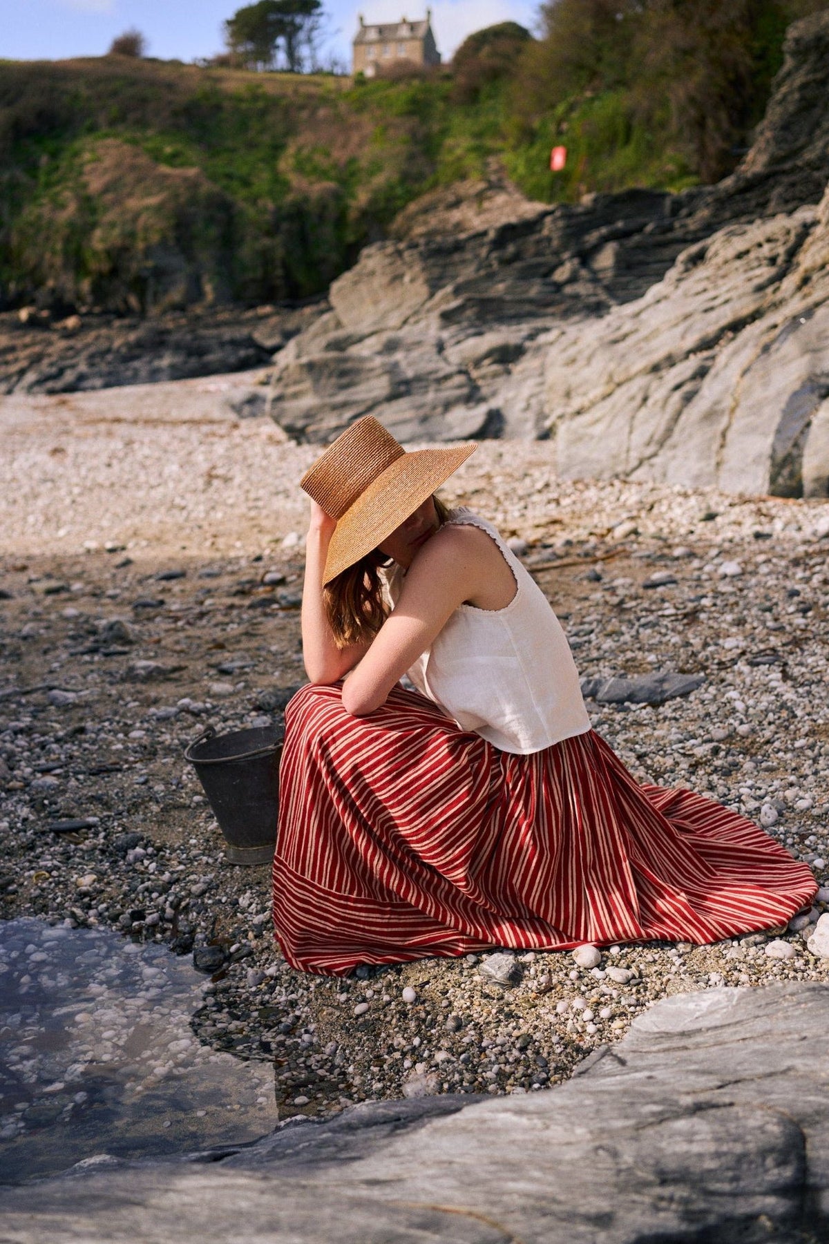 Pippin Skirt in Strawberry Stripe