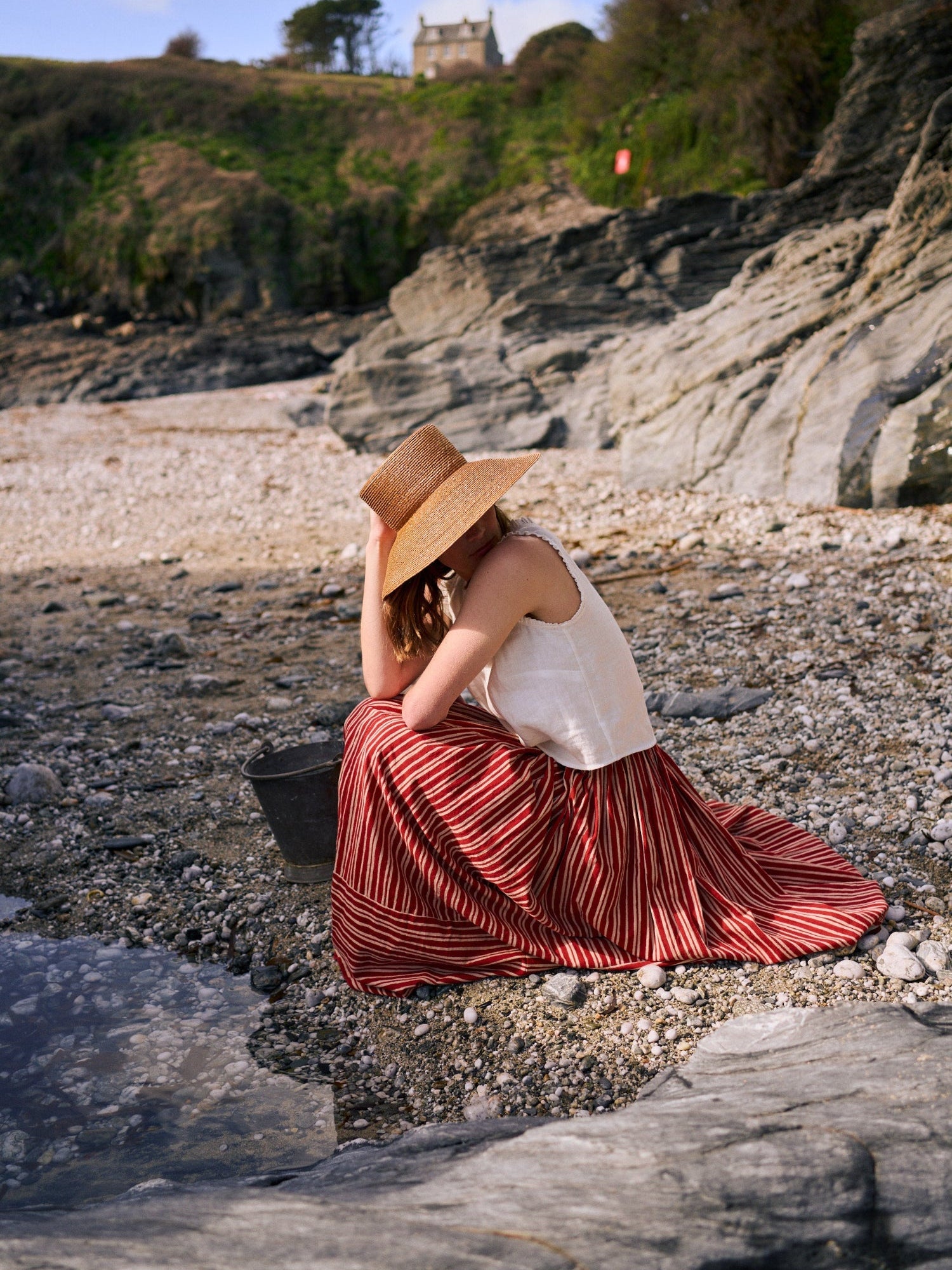 Pippin Skirt in Strawberry Stripe