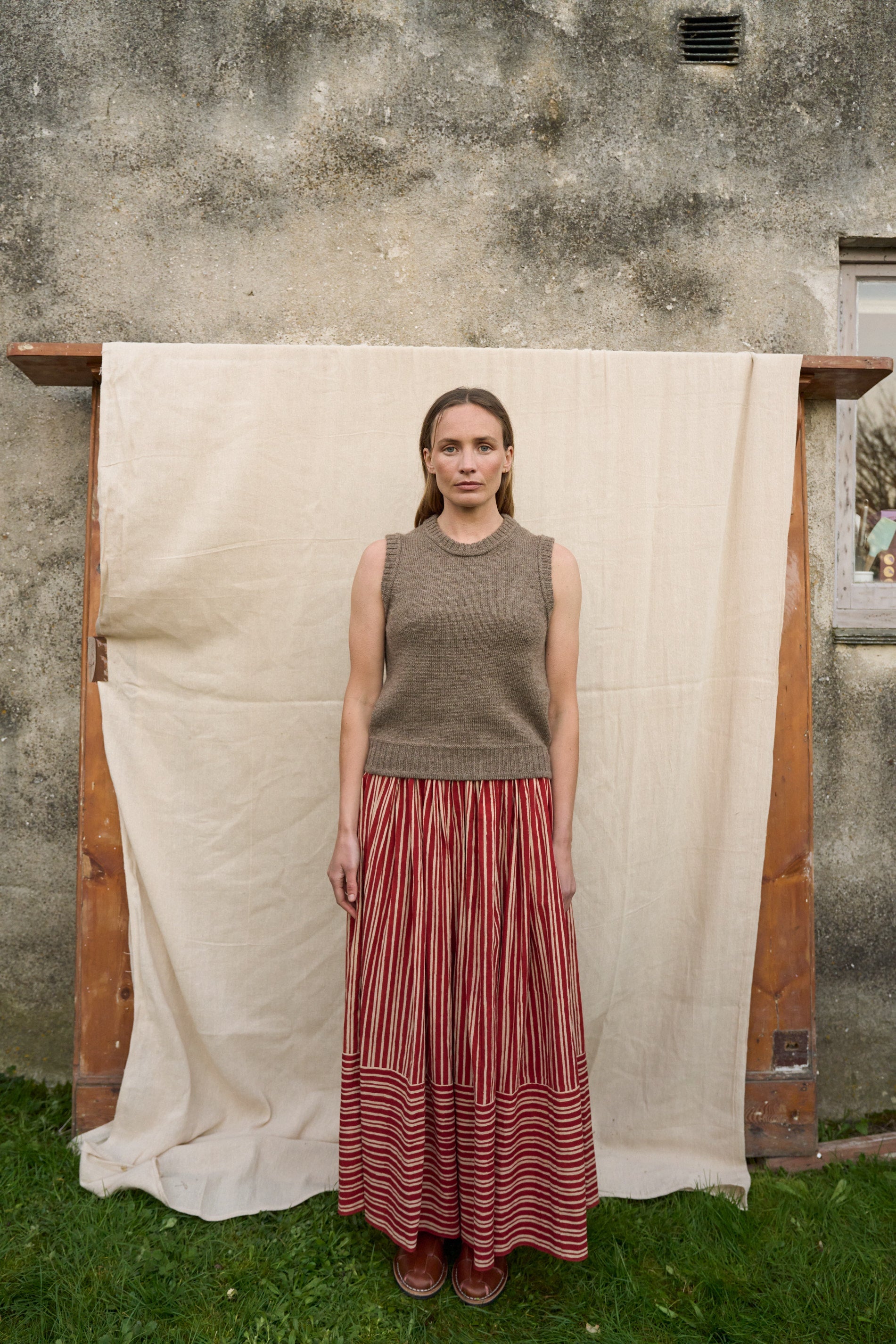Pippin Skirt in Strawberry Stripe