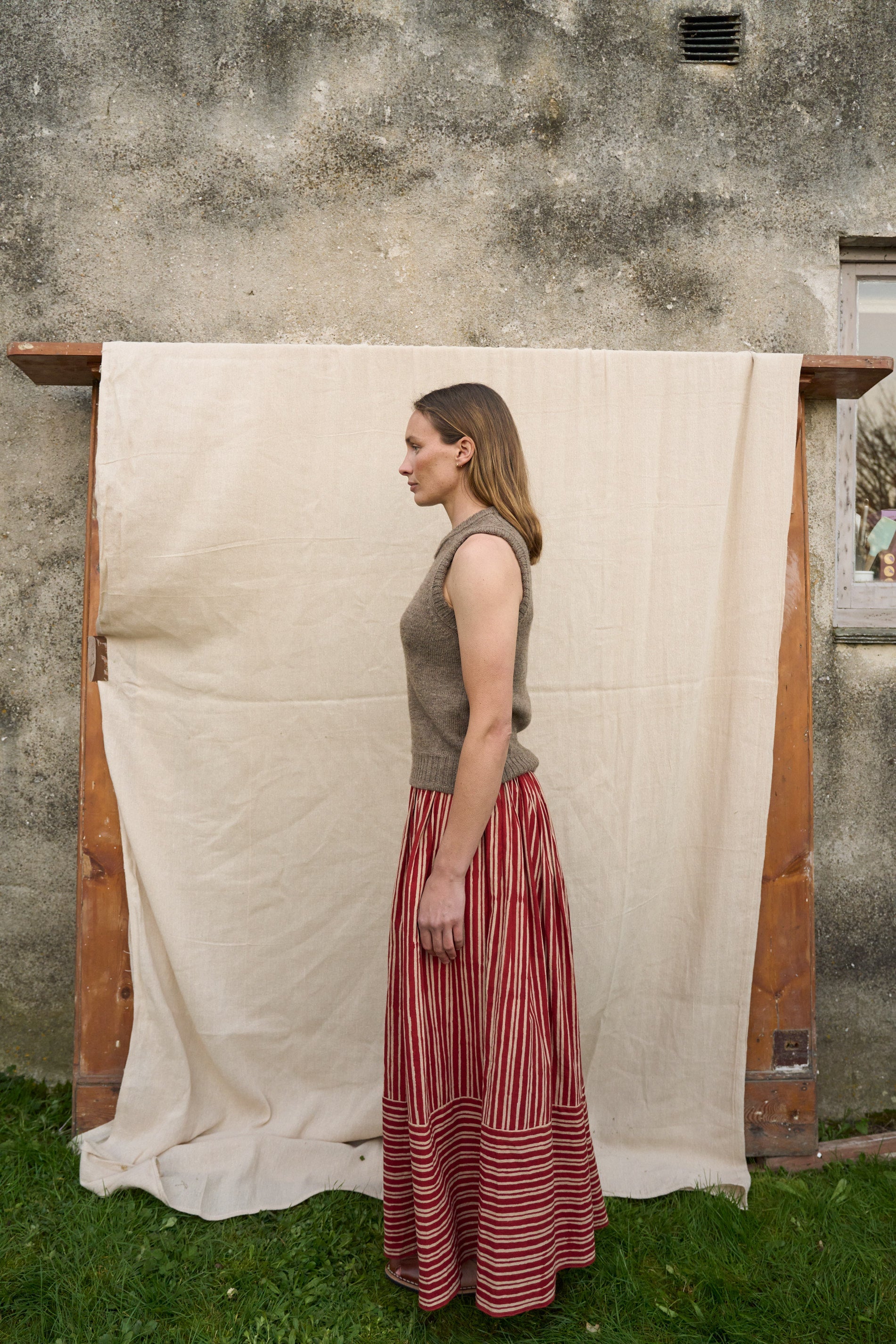 Pippin Skirt in Strawberry Stripe