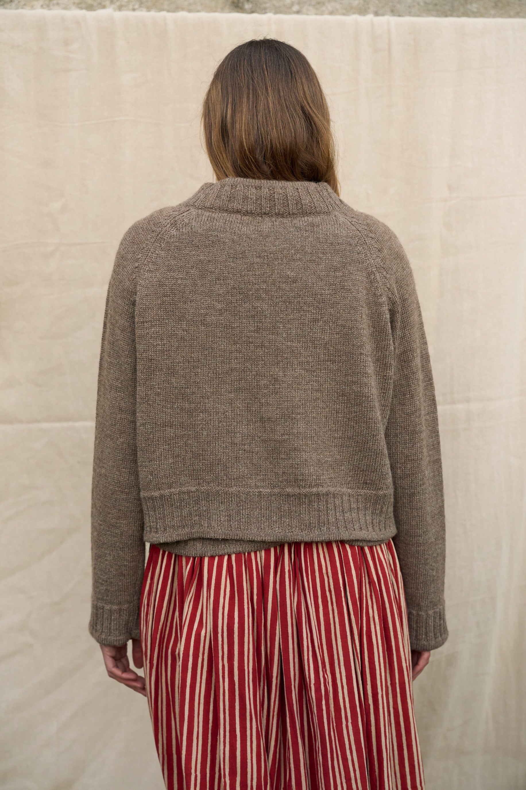 Ingleton Crop Cardigan in Loam