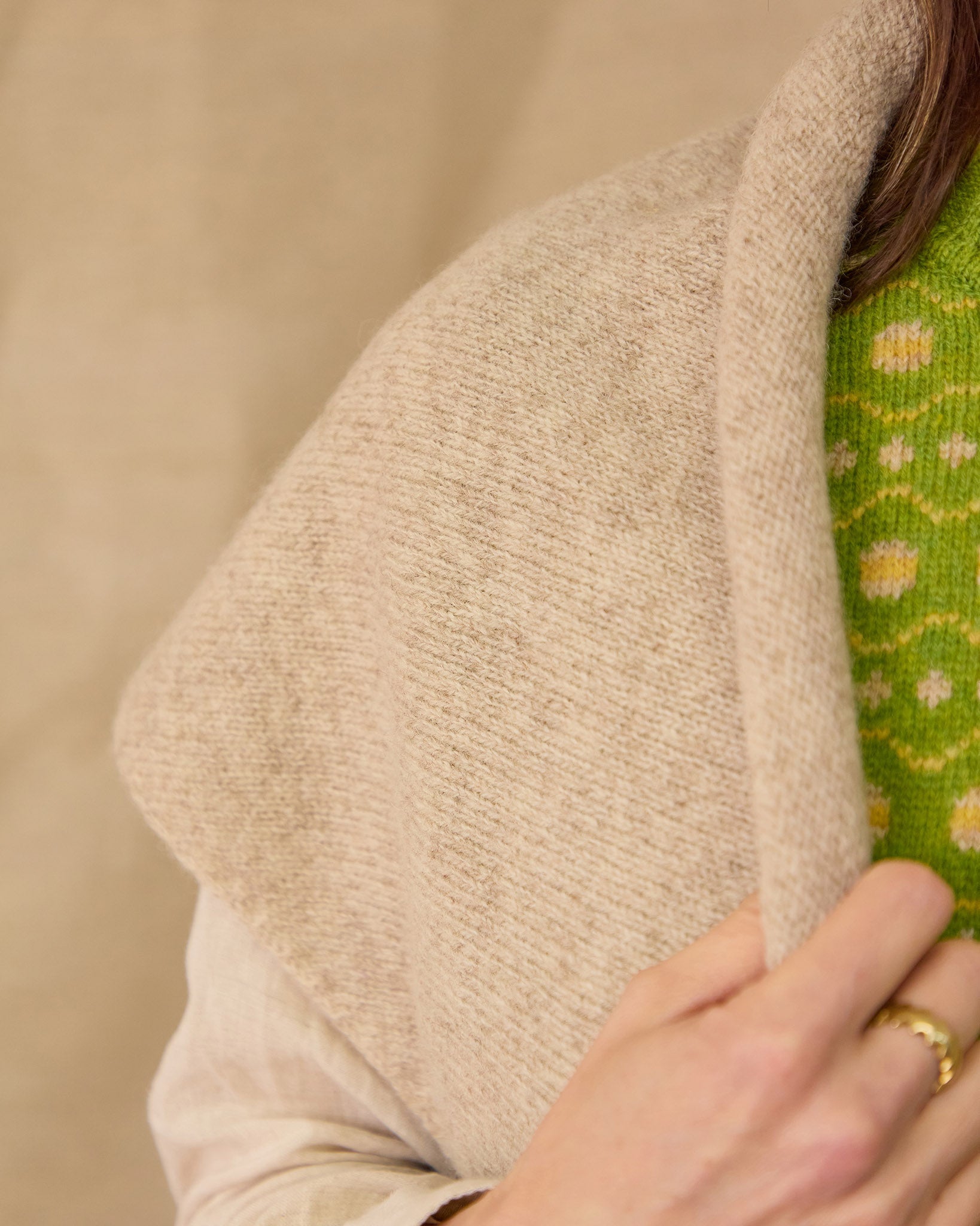 Triangle Scarf | Undyed Natural Marl