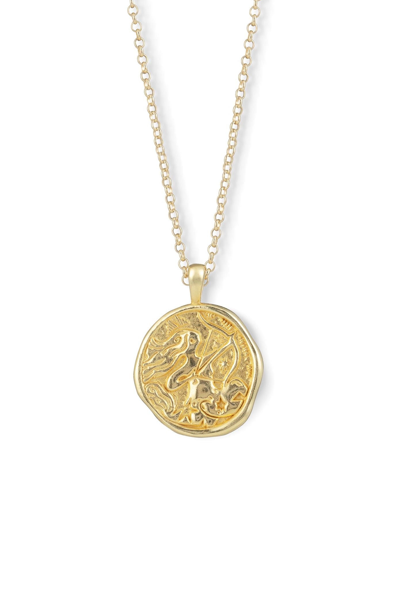 Sagittarius Zodiac Coin Pendant Necklace
