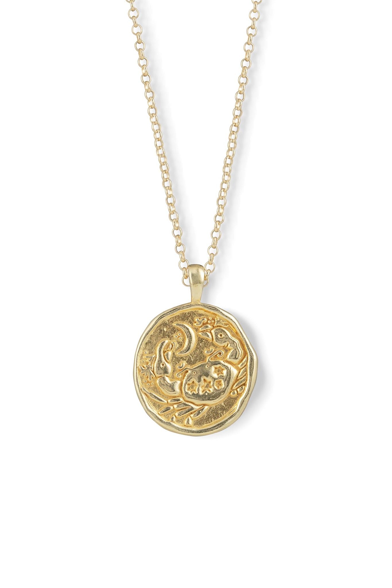 Cancer Zodiac Coin Pendant Necklace