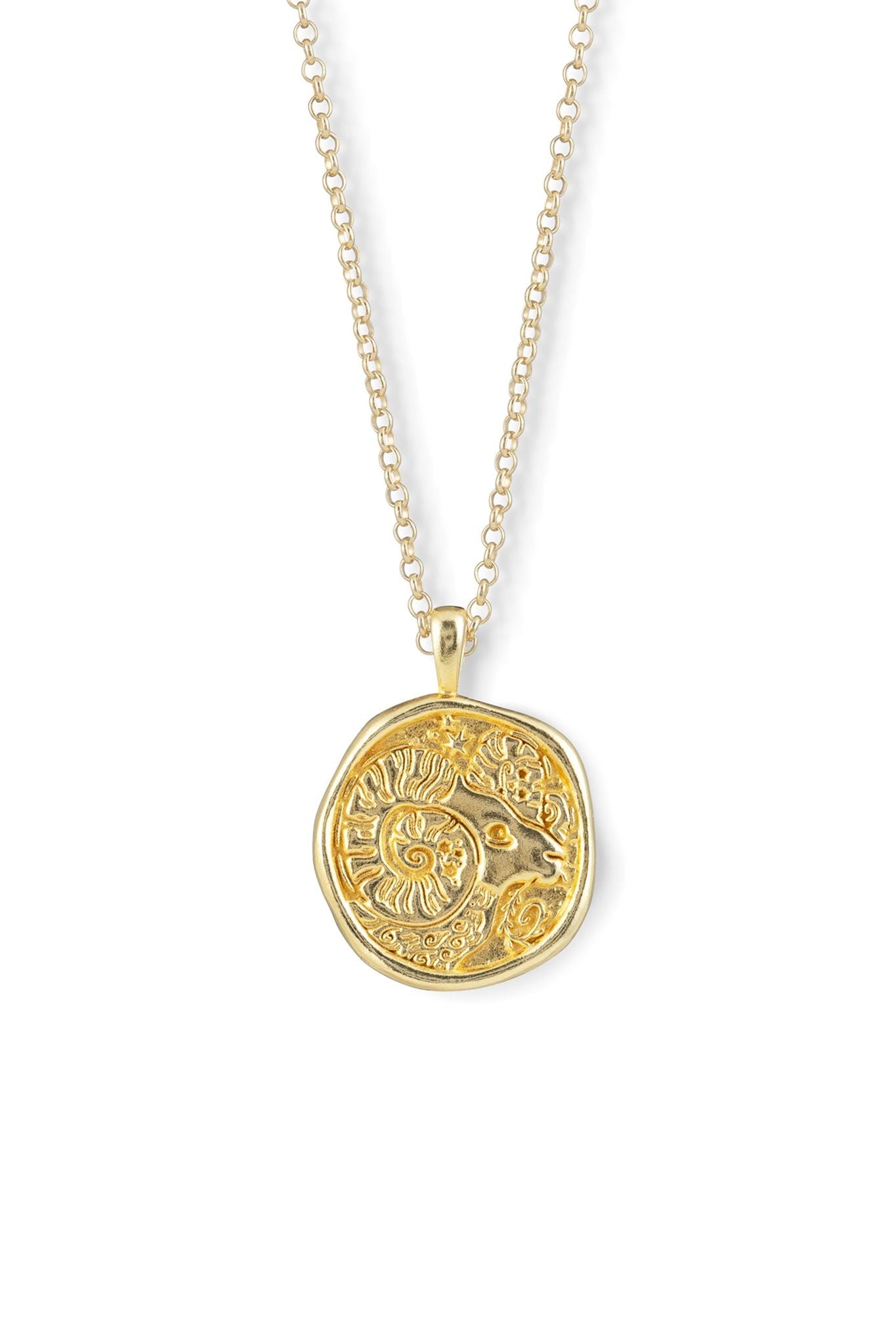 Aries Zodiac Coin Pendant Necklace