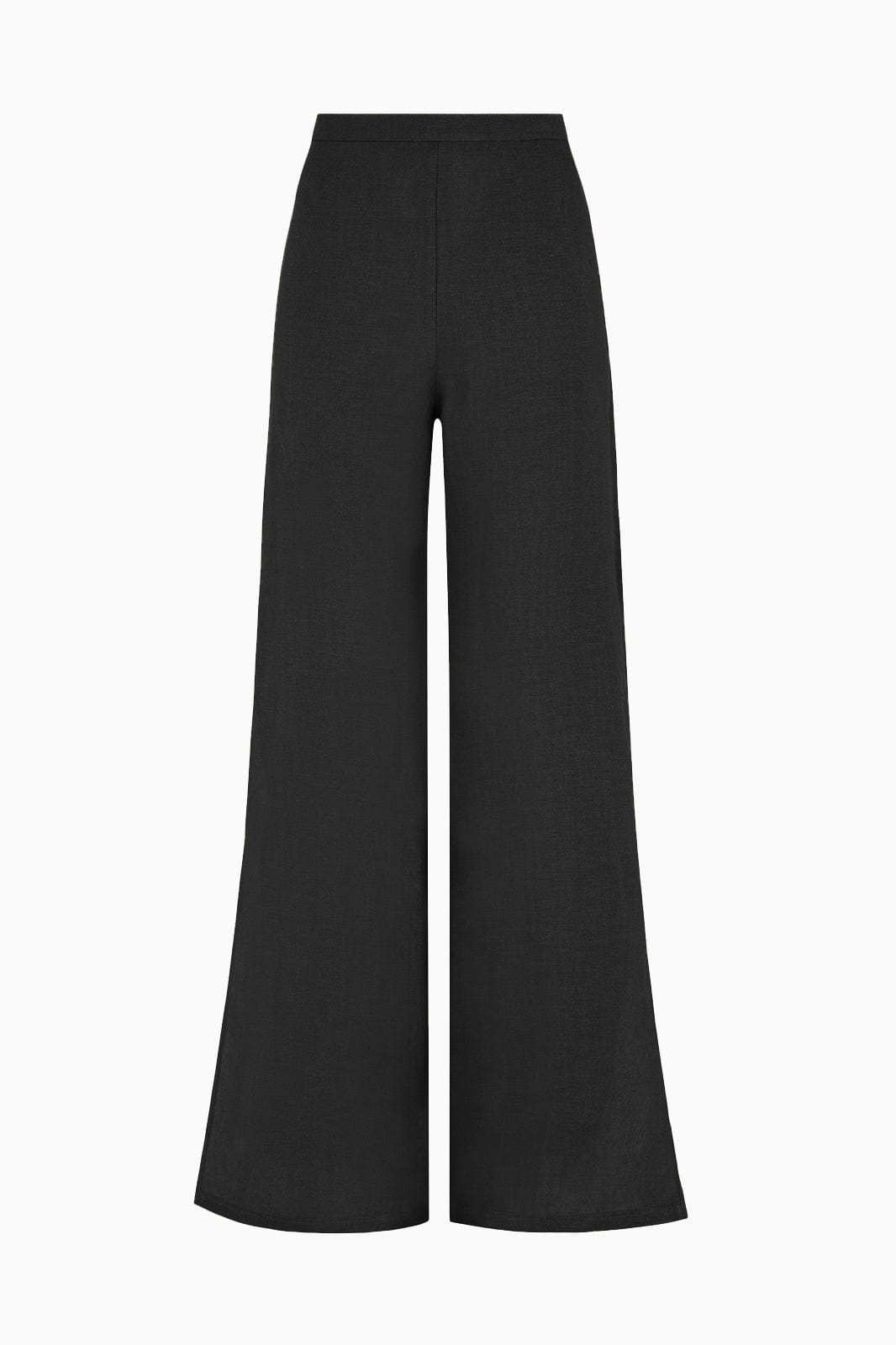 The Lena Wide-Leg Wool Trousers with side slit in black