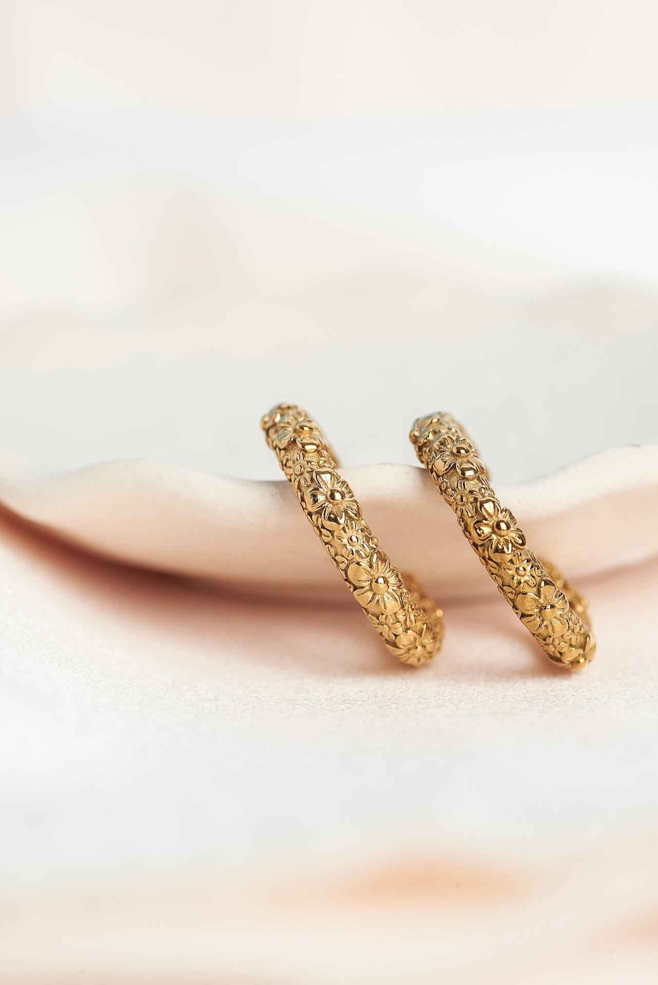 Molten Meadow Gold Hoops