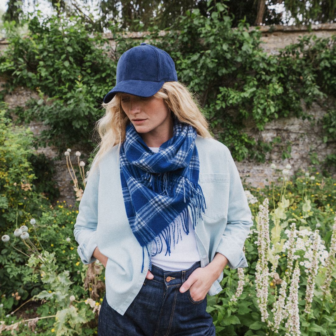 Cheltenham Check Twisted Snood | Bluebell