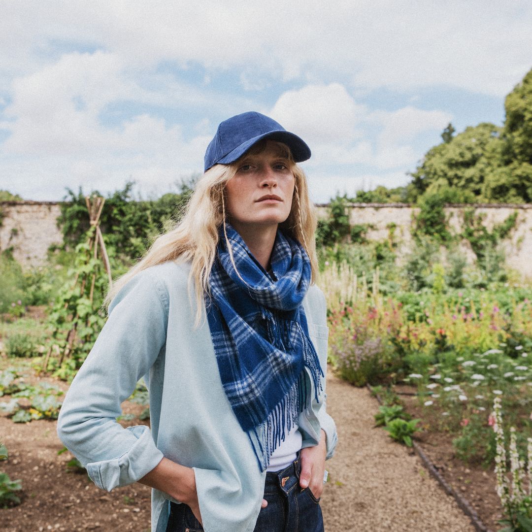 Cheltenham Check Twisted Snood | Bluebell