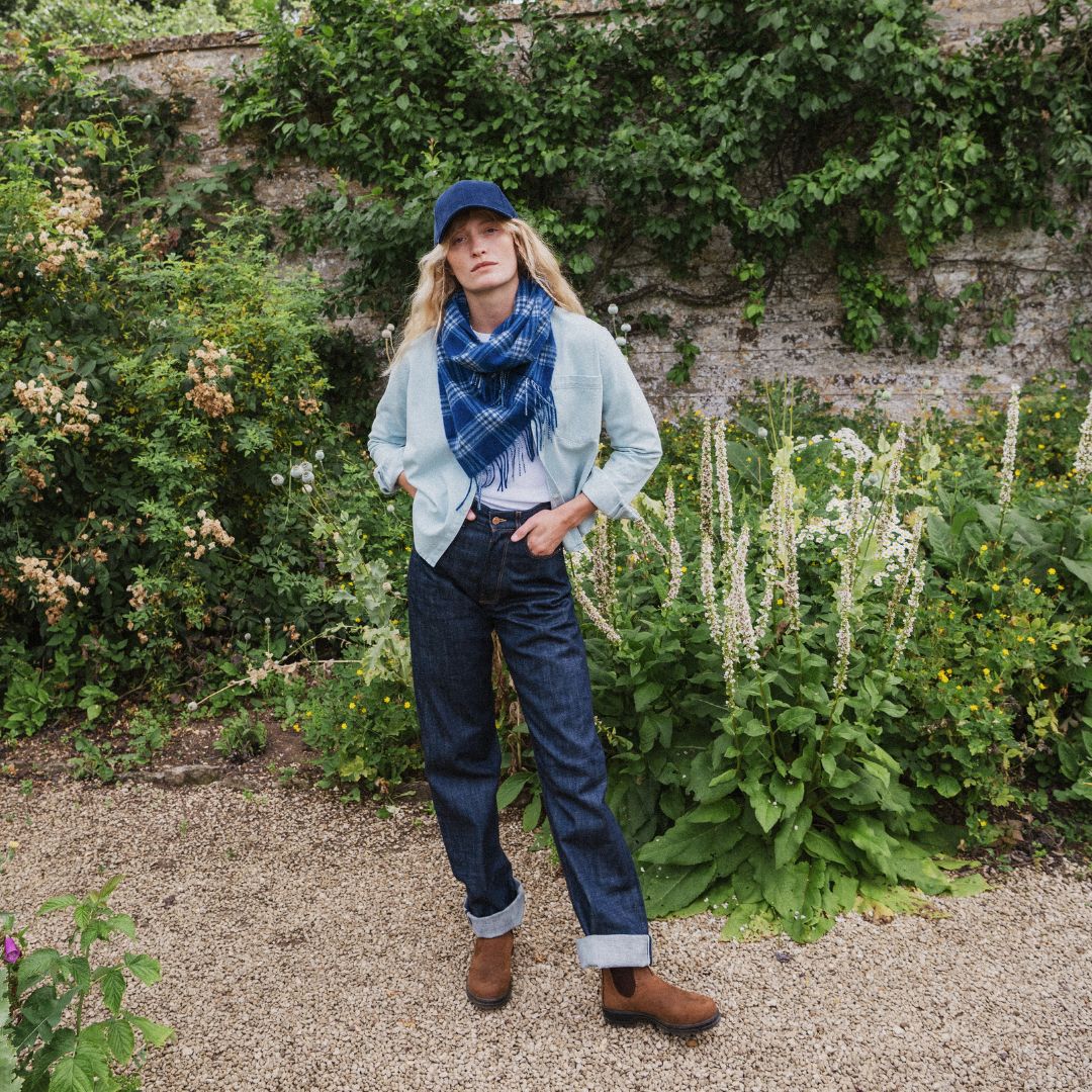 Cheltenham Check Twisted Snood | Bluebell