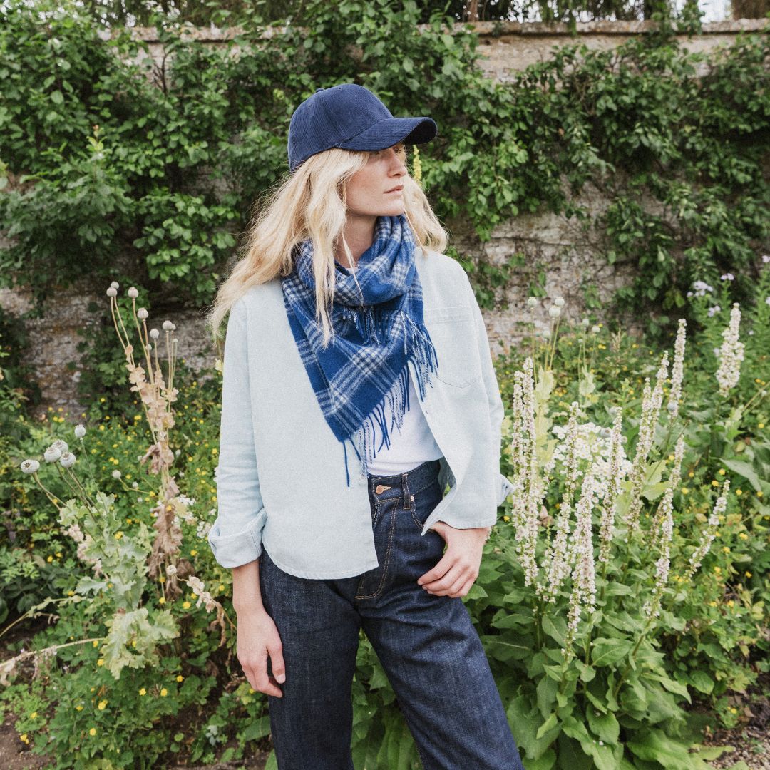 Cheltenham Check Twisted Snood | Bluebell
