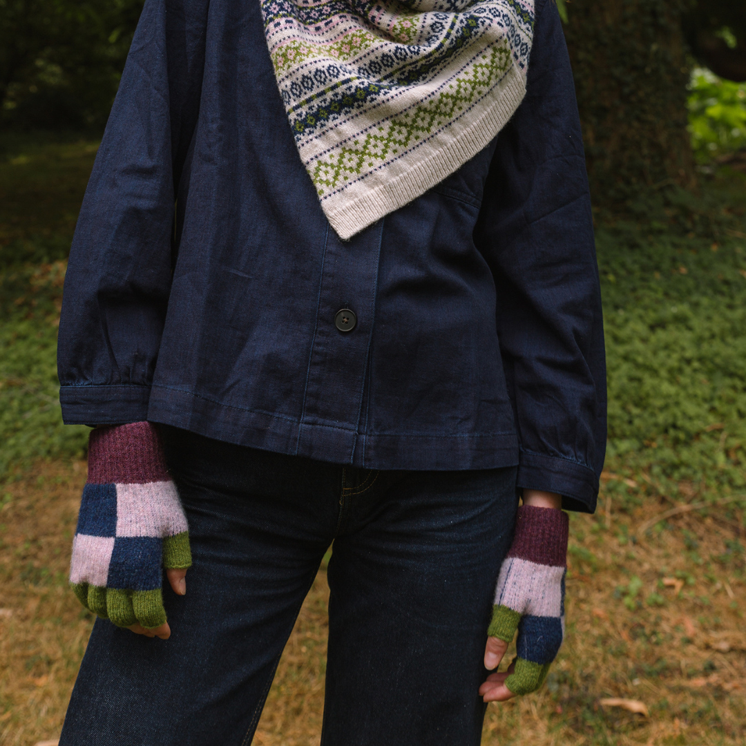 Check Fingerless Glove |  Blossom