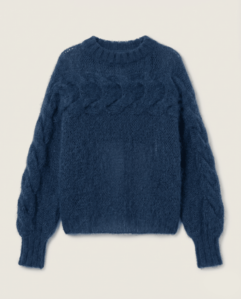 Jūra: Midnight Blue Silk & Mohair Sweater