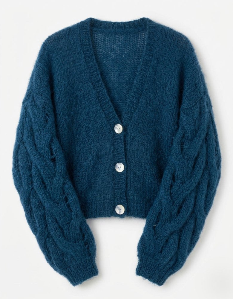 Pagunda: Midnight Blue Mohair & Silk Cardigan
